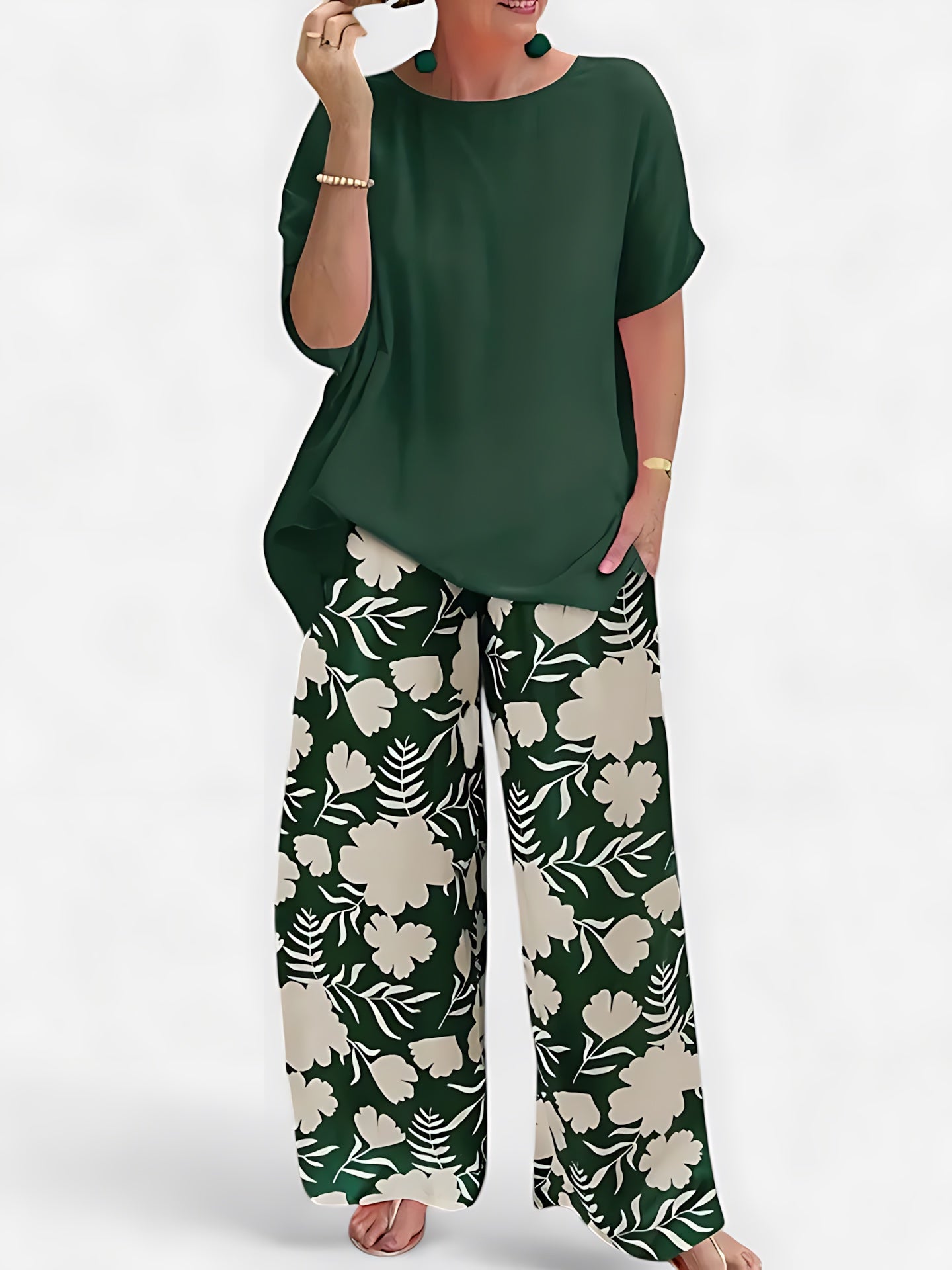 Faith – Floral Wide Leg Pants And Top Set