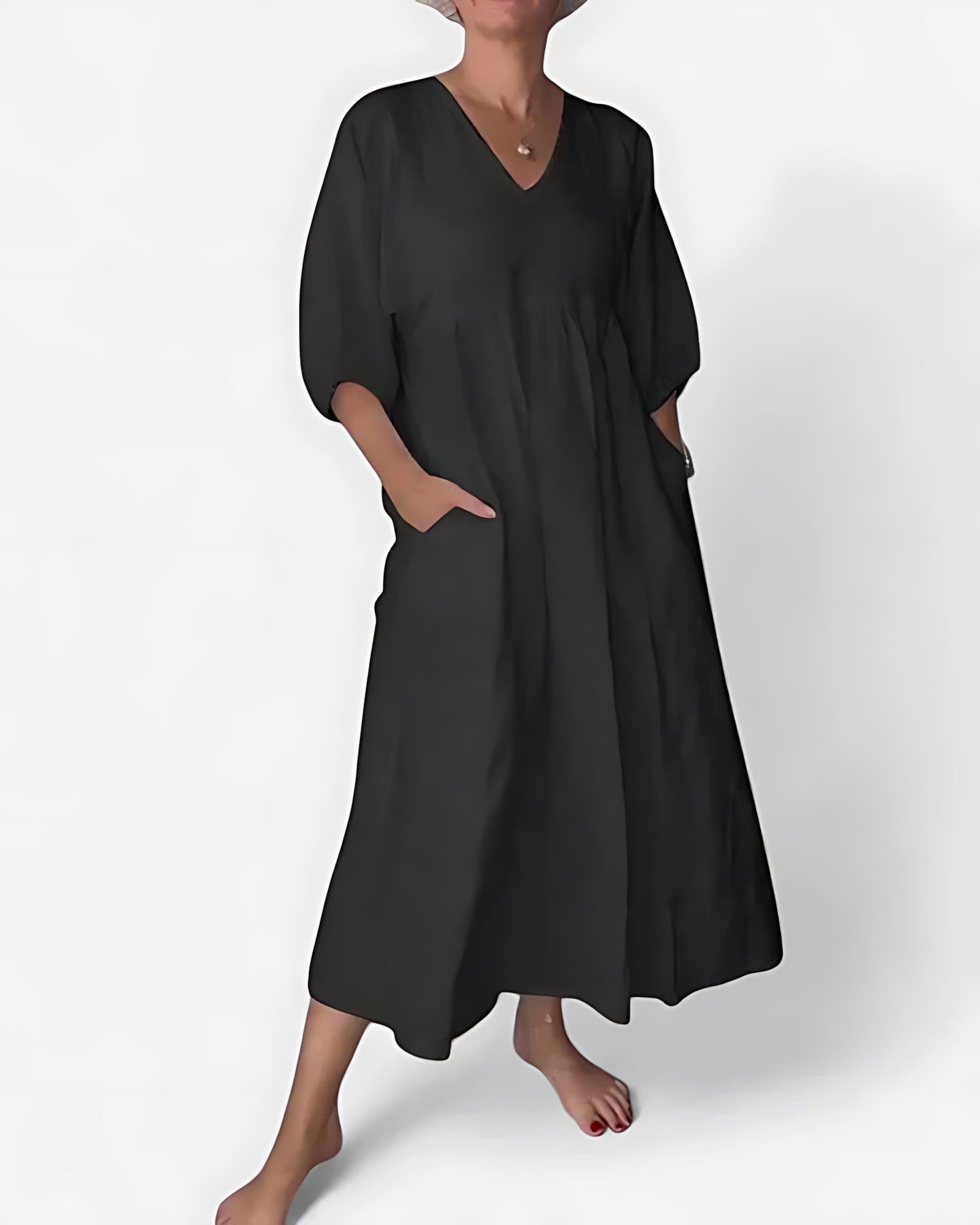 Faith – V Neck Loose Fit Summer Maxi Dress