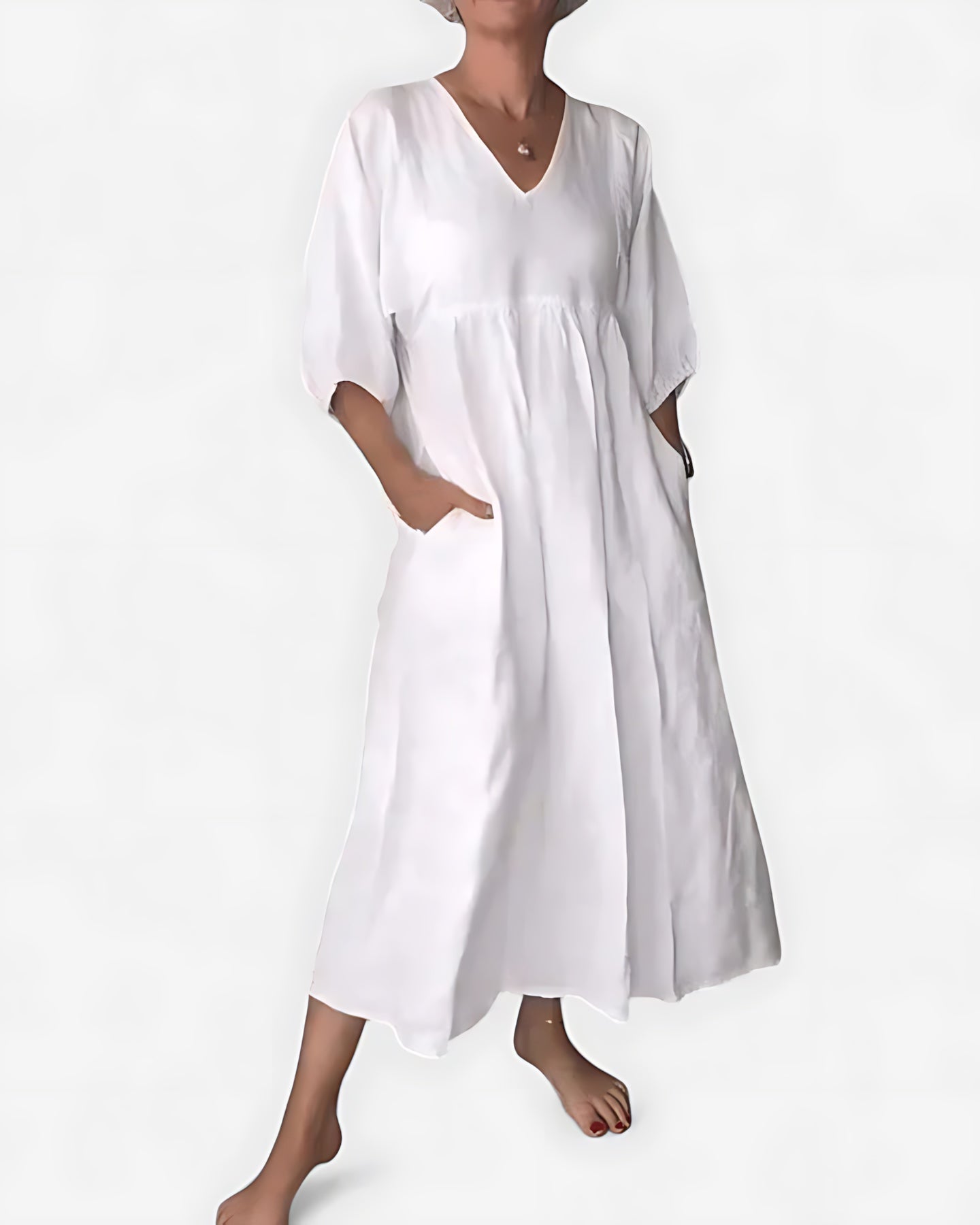 Faith – V Neck Loose Fit Summer Maxi Dress
