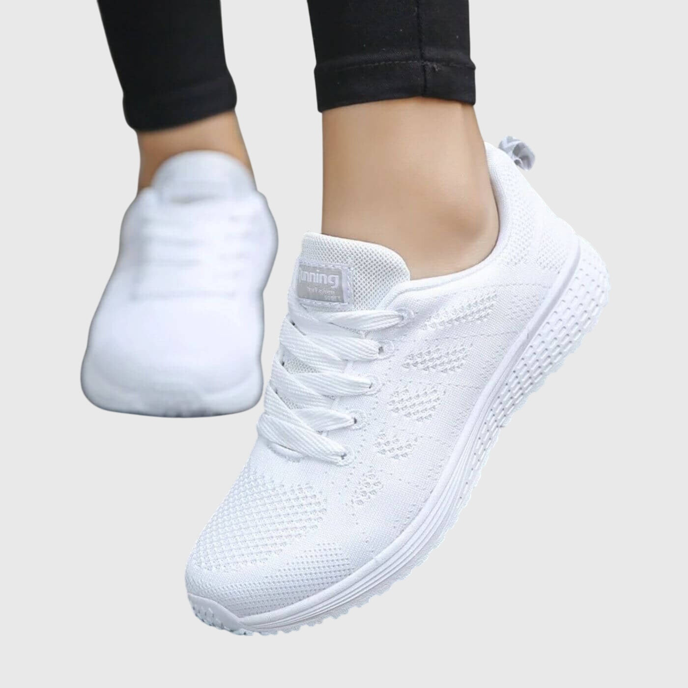 Clara – Knit Lace Up Walking Sneakers