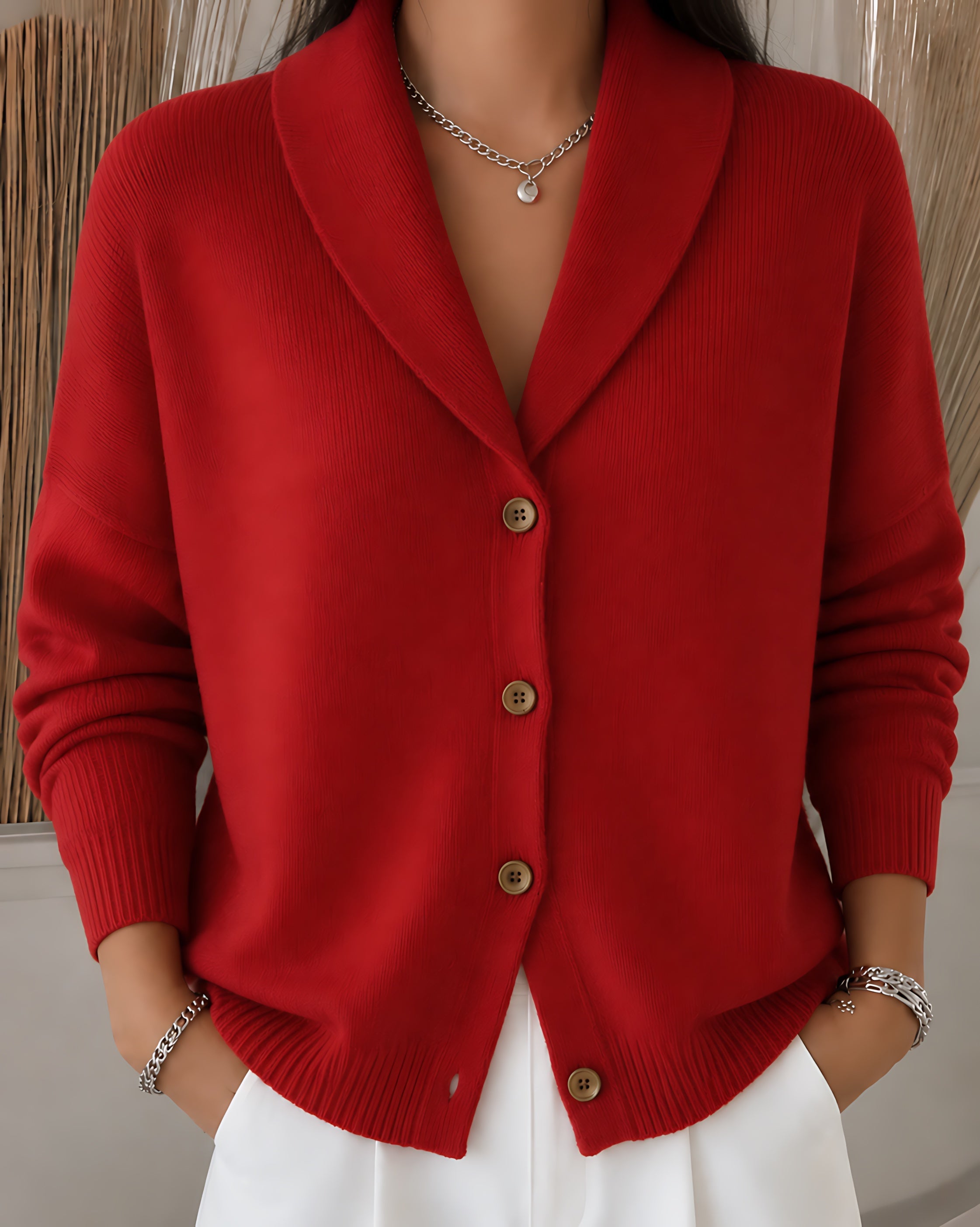 Felicity – Shawl Collar Button Up Knit Cardigan