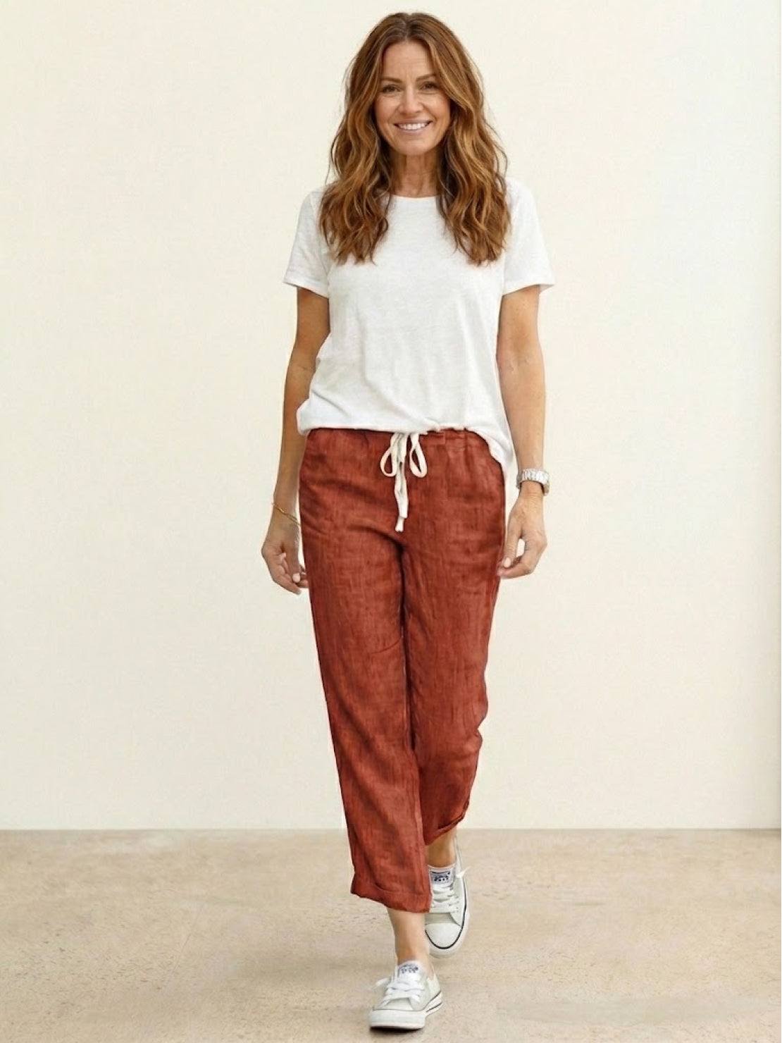 Anna – Elastic Waist Cropped Tapered Pants