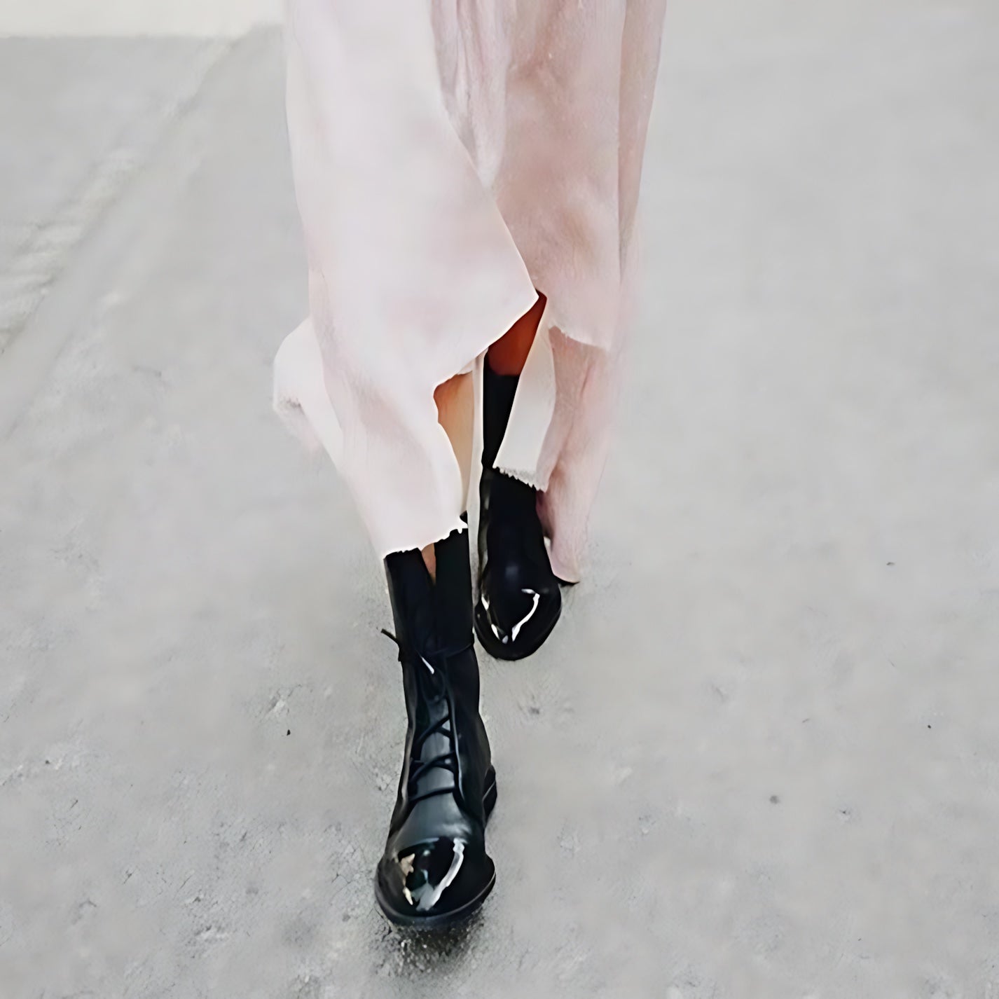 Fiona – Patent Leather Pointed Toe Lace Up Boots