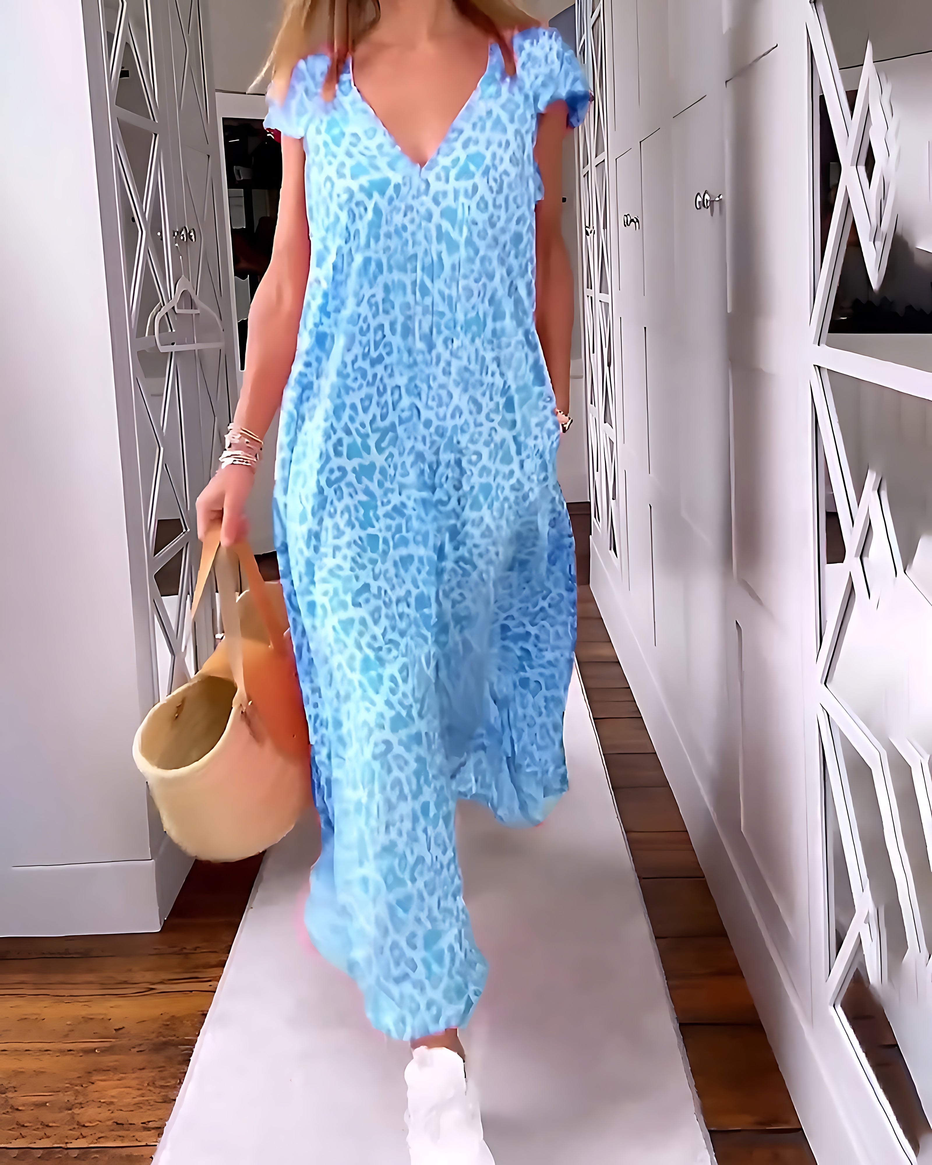 Florence – Ditsy Floral V Neck Summer Maxi Dress