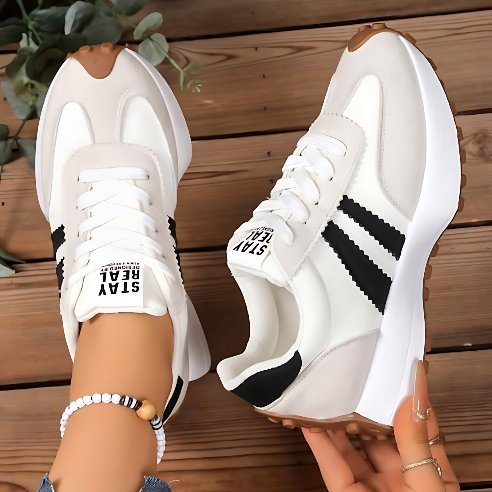 Florence – Retro Suede Lace Up Chunky Sole Sneakers