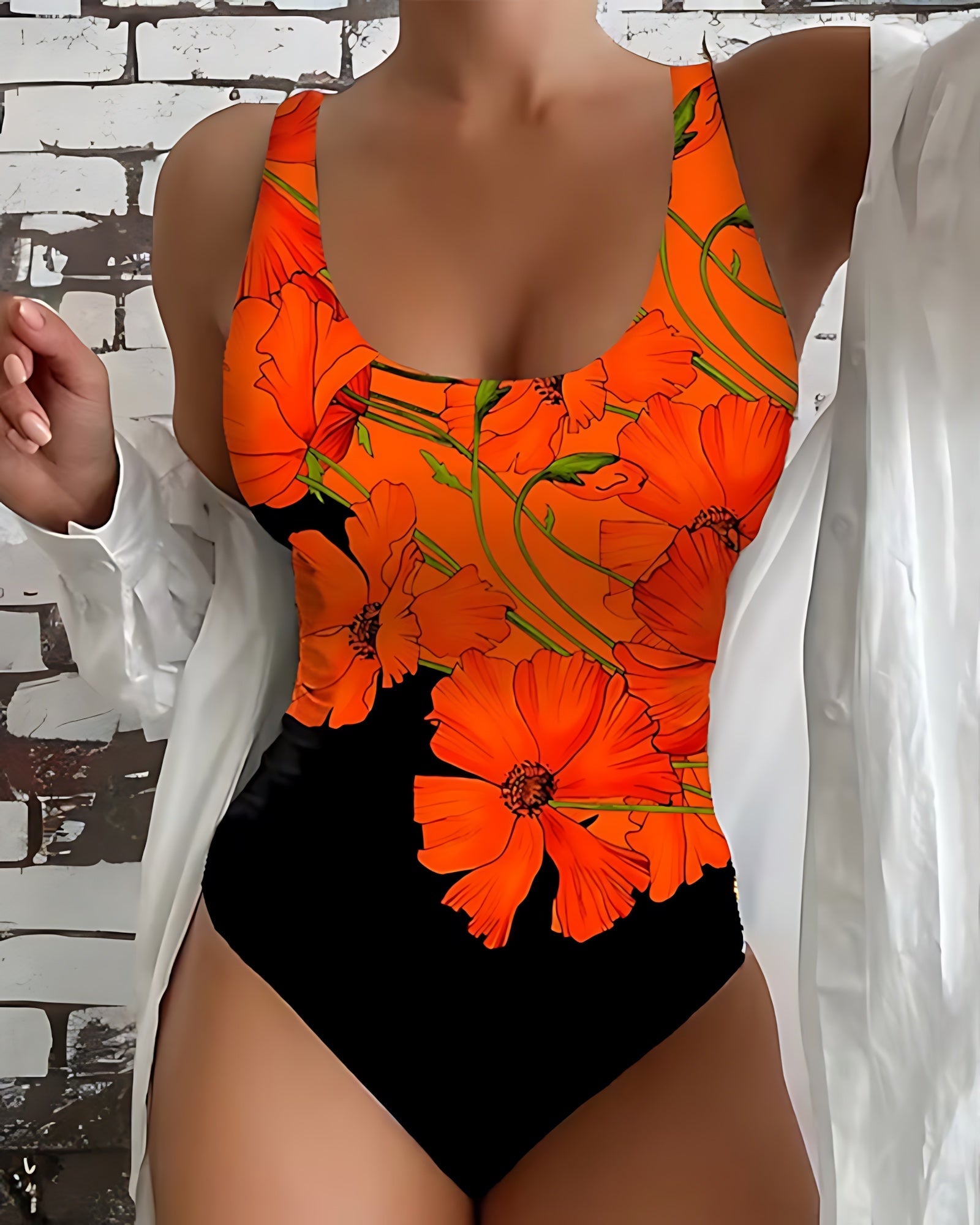 Florence – Tropical Floral Print One Piece Swimsuit