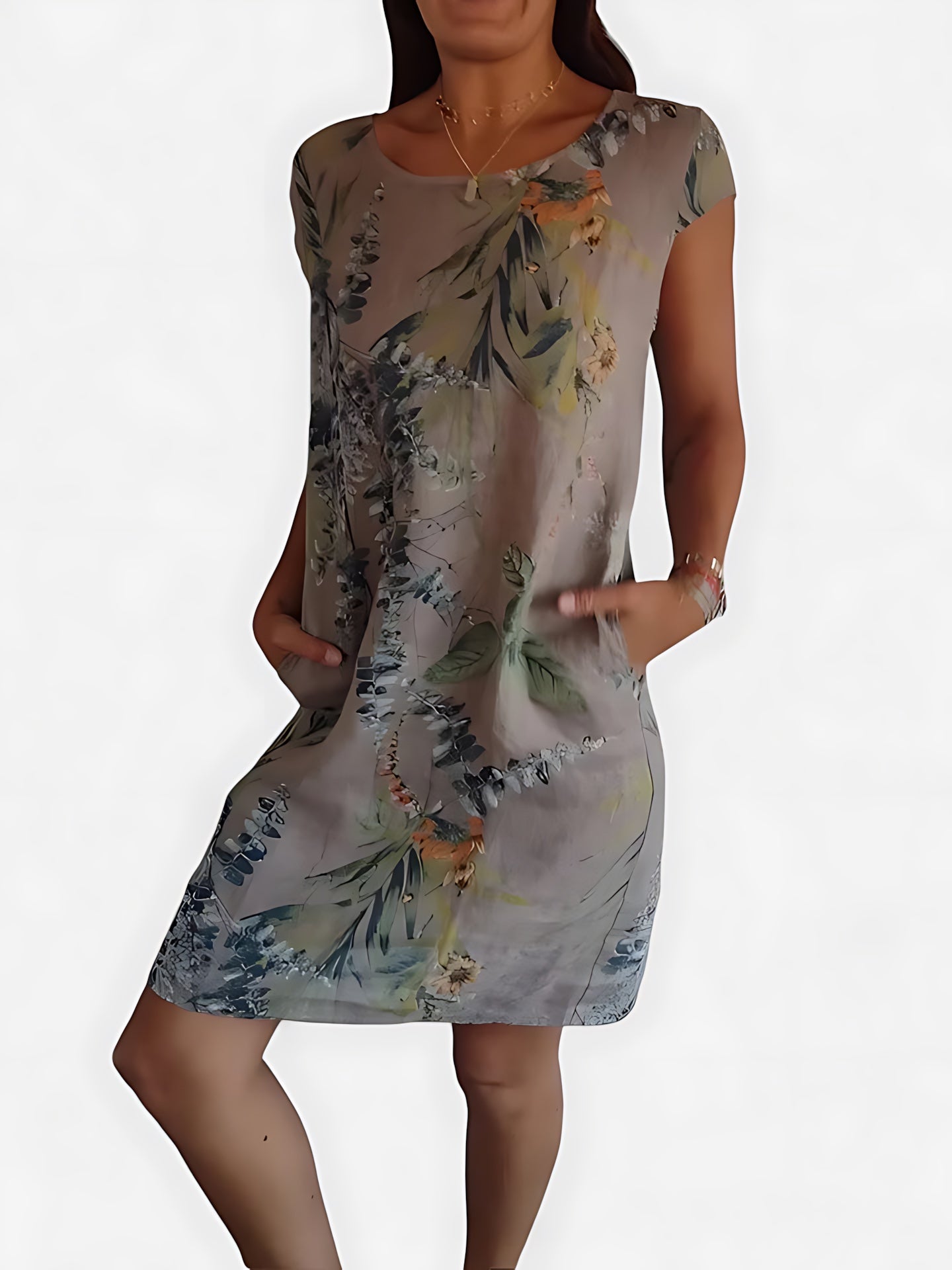 Frances – Abstract Print Shift Summer Dress
