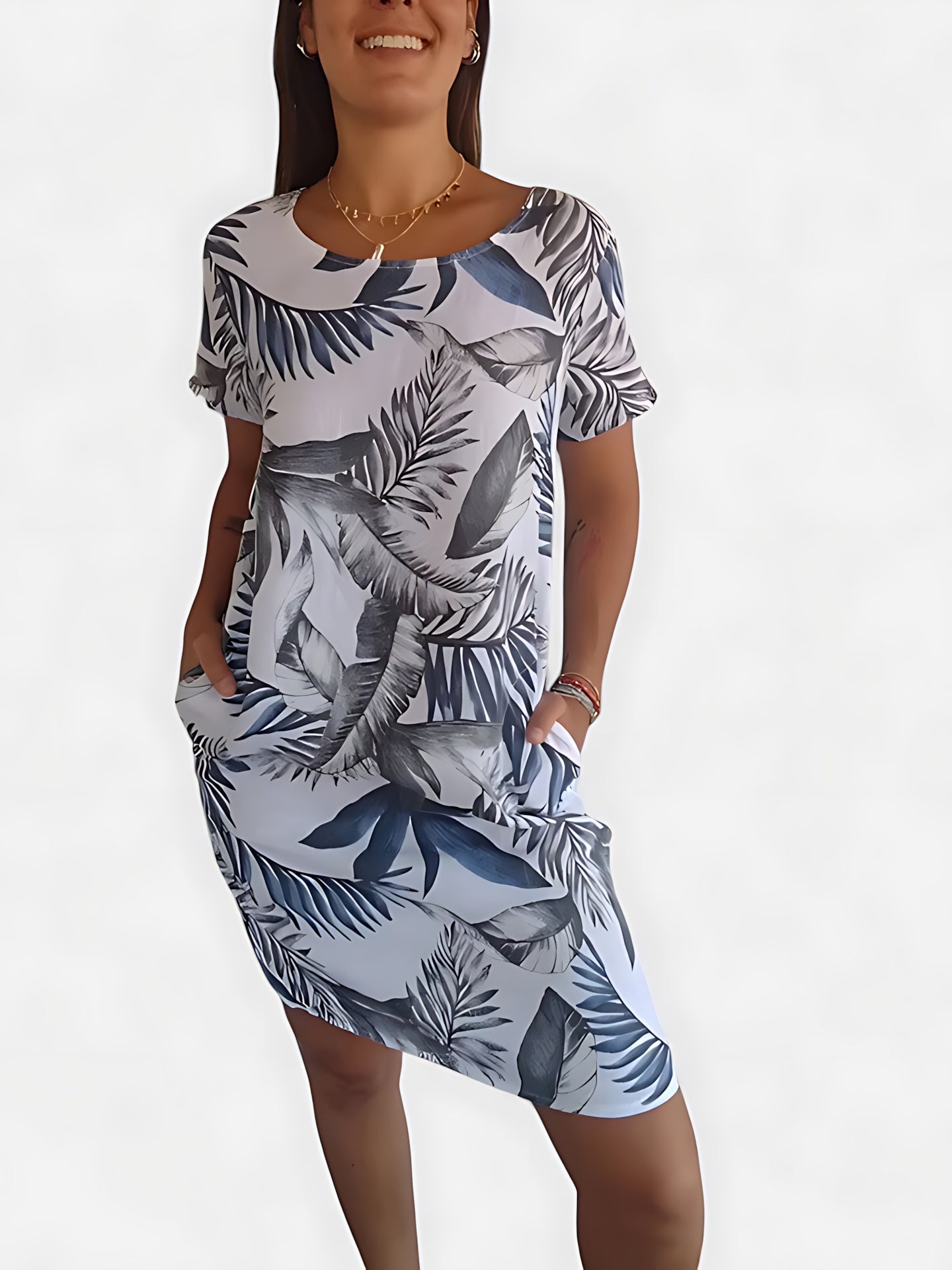 Frances – Abstract Print Shift Summer Dress