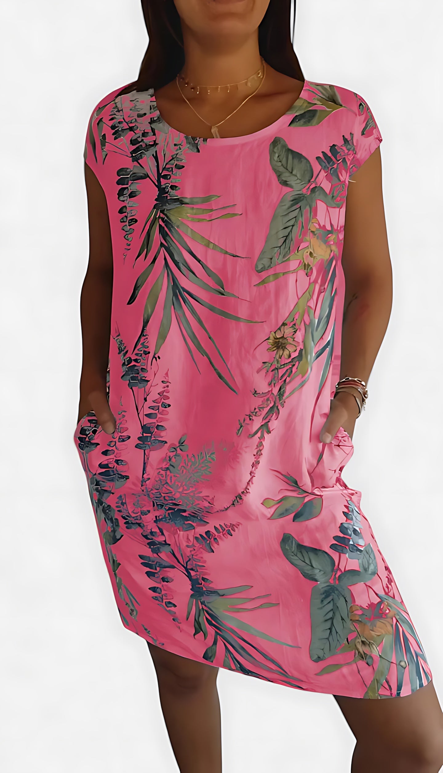 Frances – Abstract Print Shift Summer Dress
