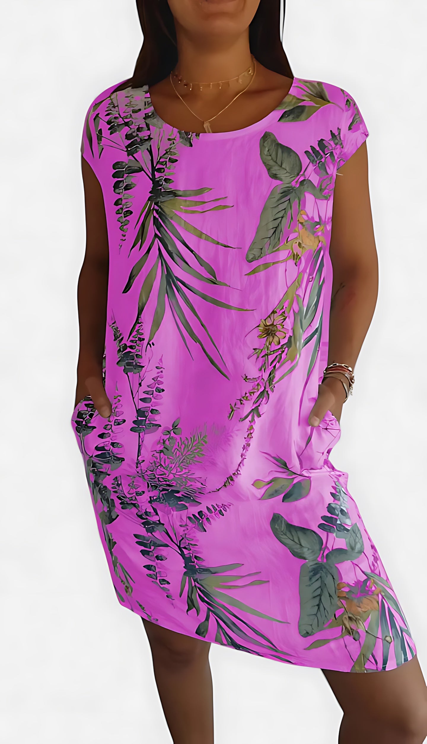 Frances – Abstract Print Shift Summer Dress