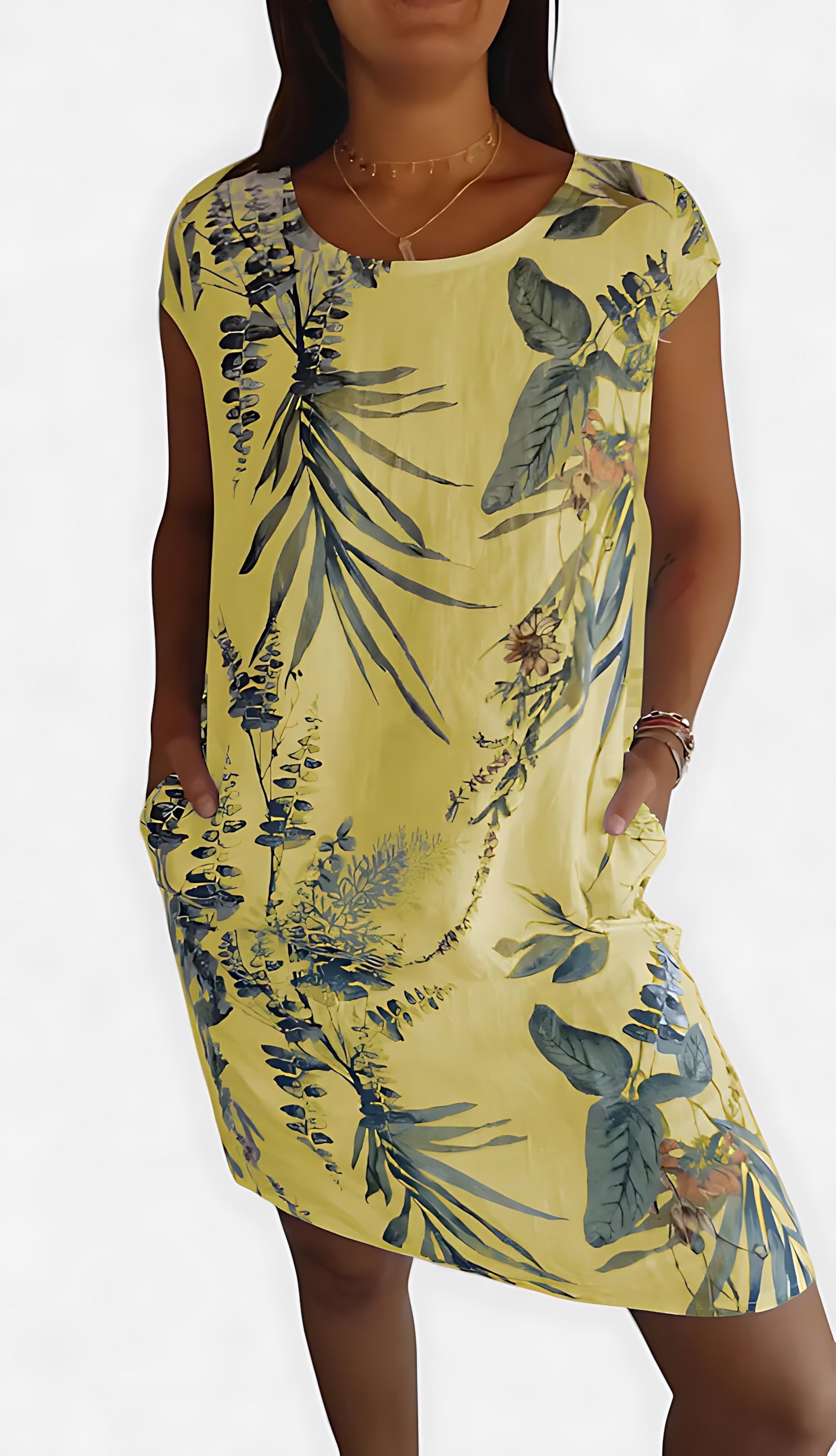 Frances – Abstract Print Shift Summer Dress
