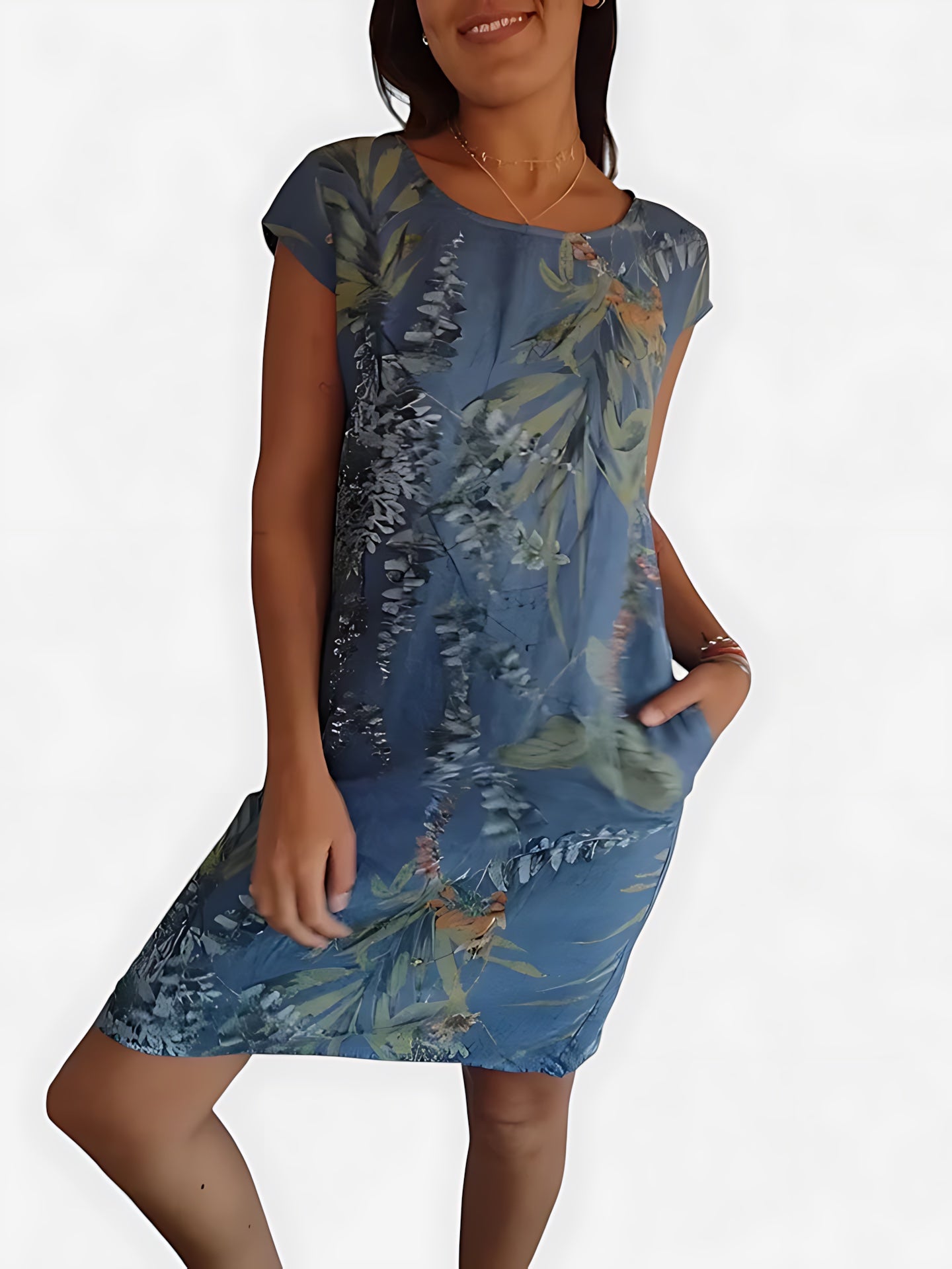 Frances – Abstract Print Shift Summer Dress