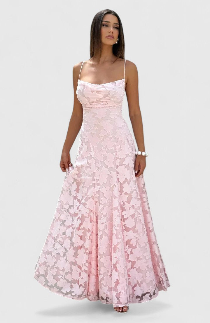 Sophia – Lace A-Line Evening Maxi Dress