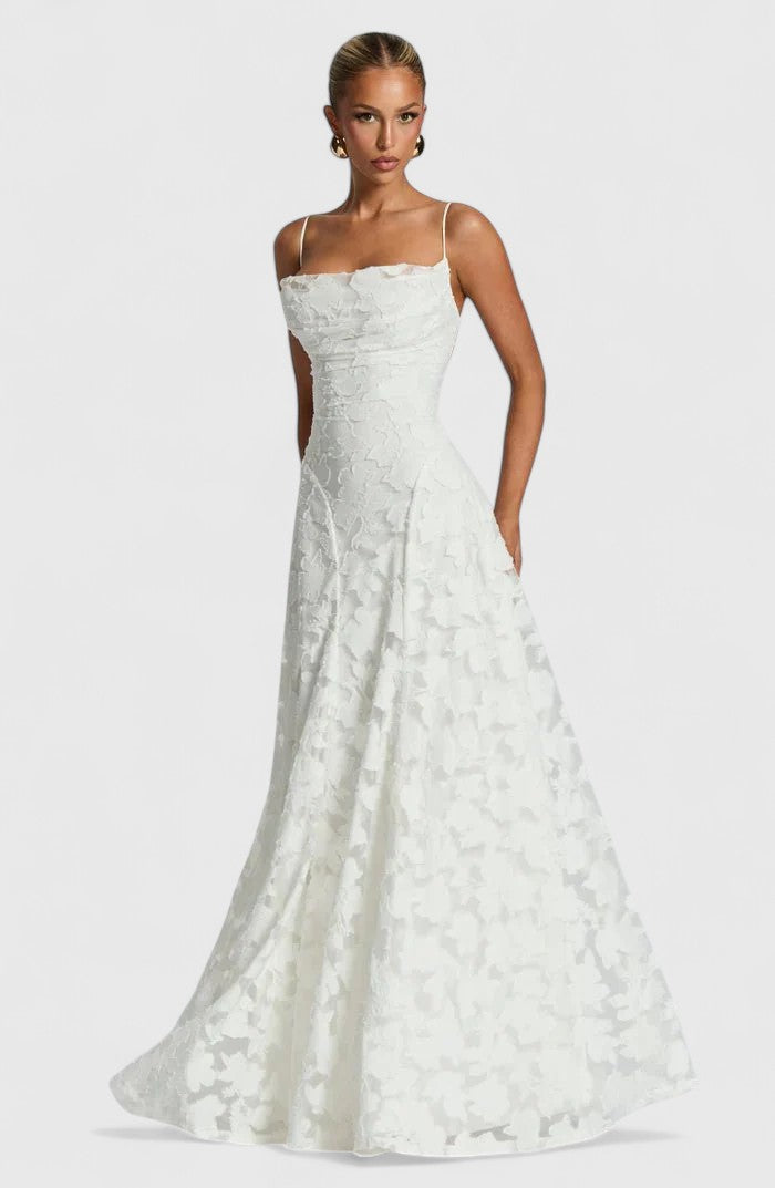 Sophia – Lace A-Line Evening Maxi Dress