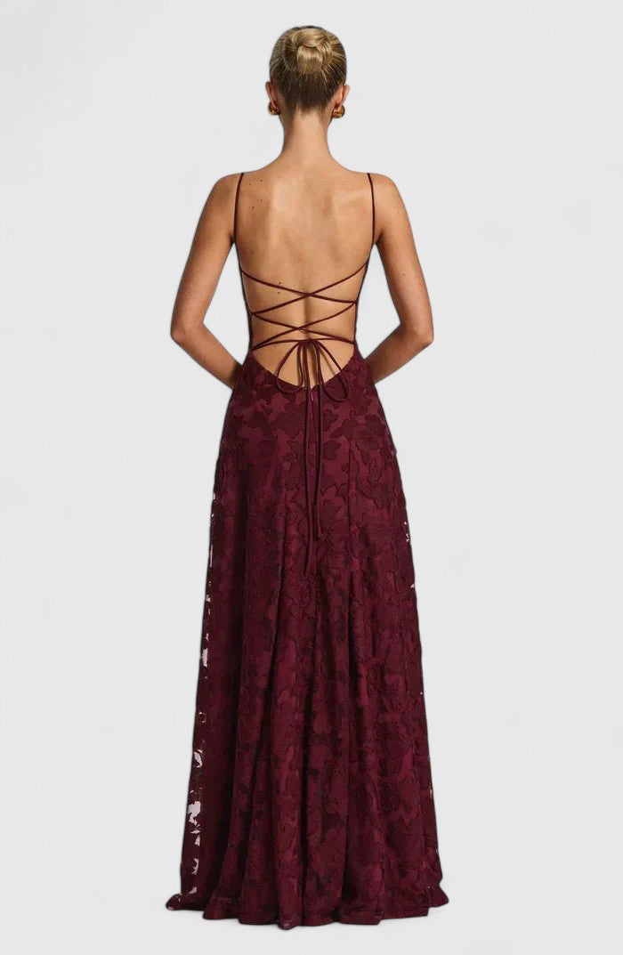 Sophia – Lace A-Line Evening Maxi Dress