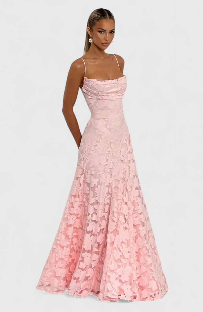 Sophia – Lace A-Line Evening Maxi Dress