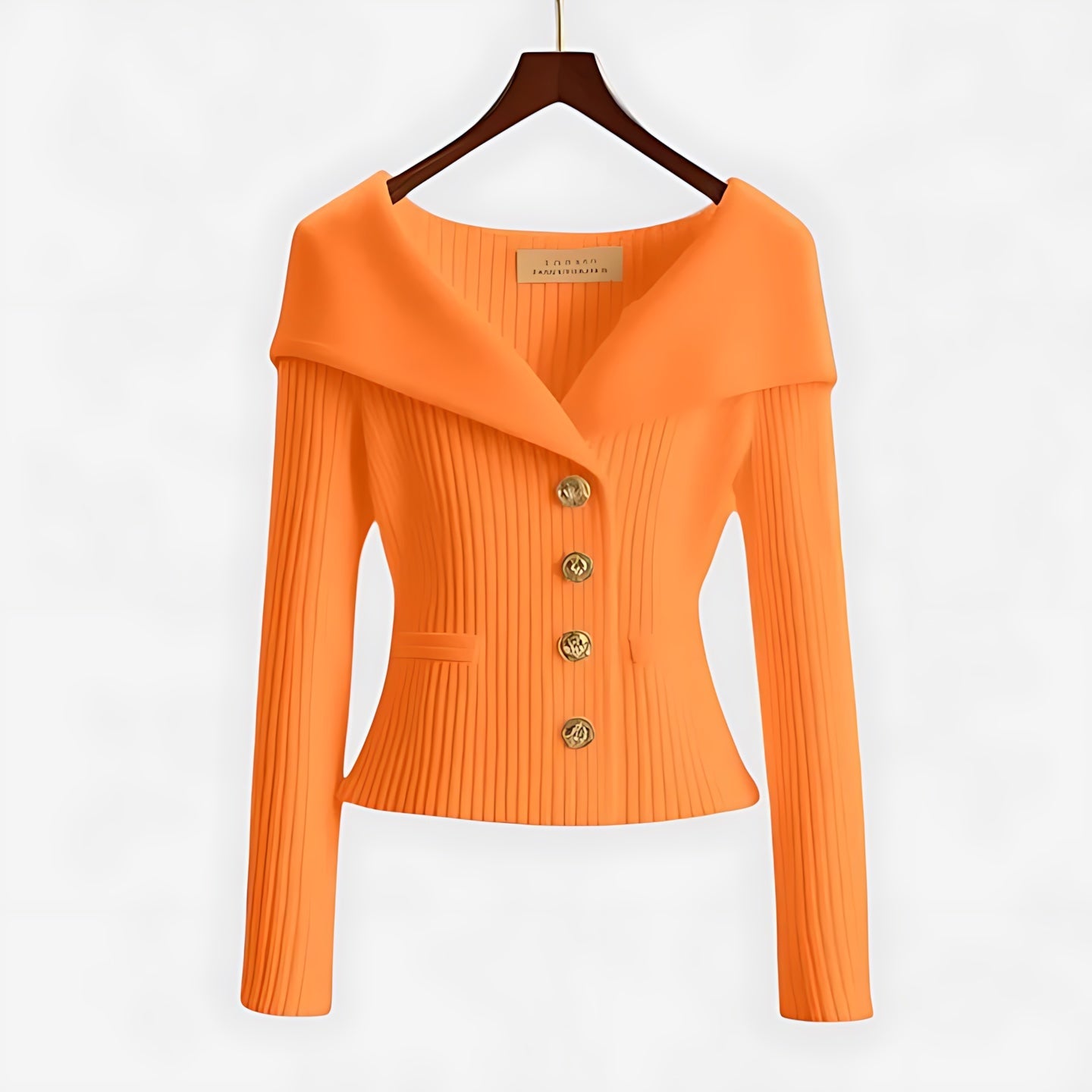 Freya – Lapel Collar Button Up Knit Cardigan