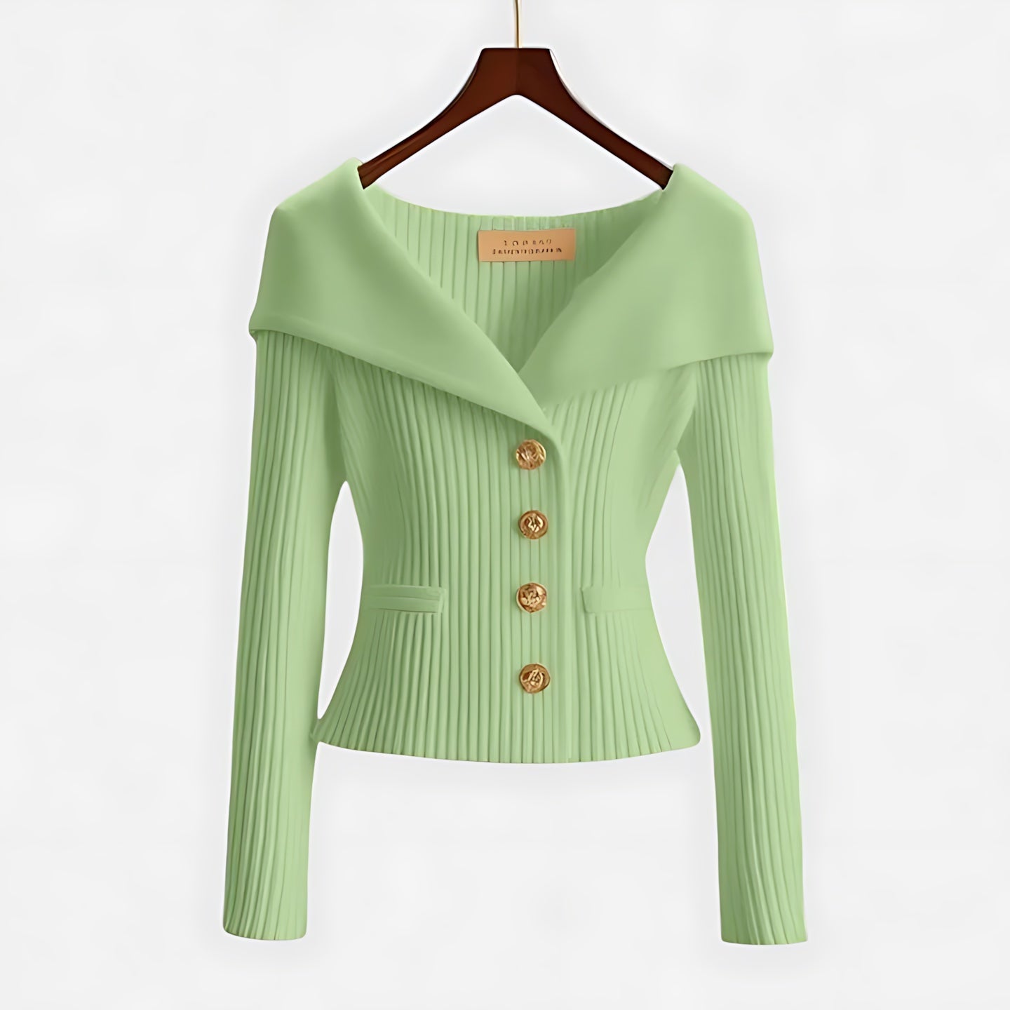 Freya – Lapel Collar Button Up Knit Cardigan