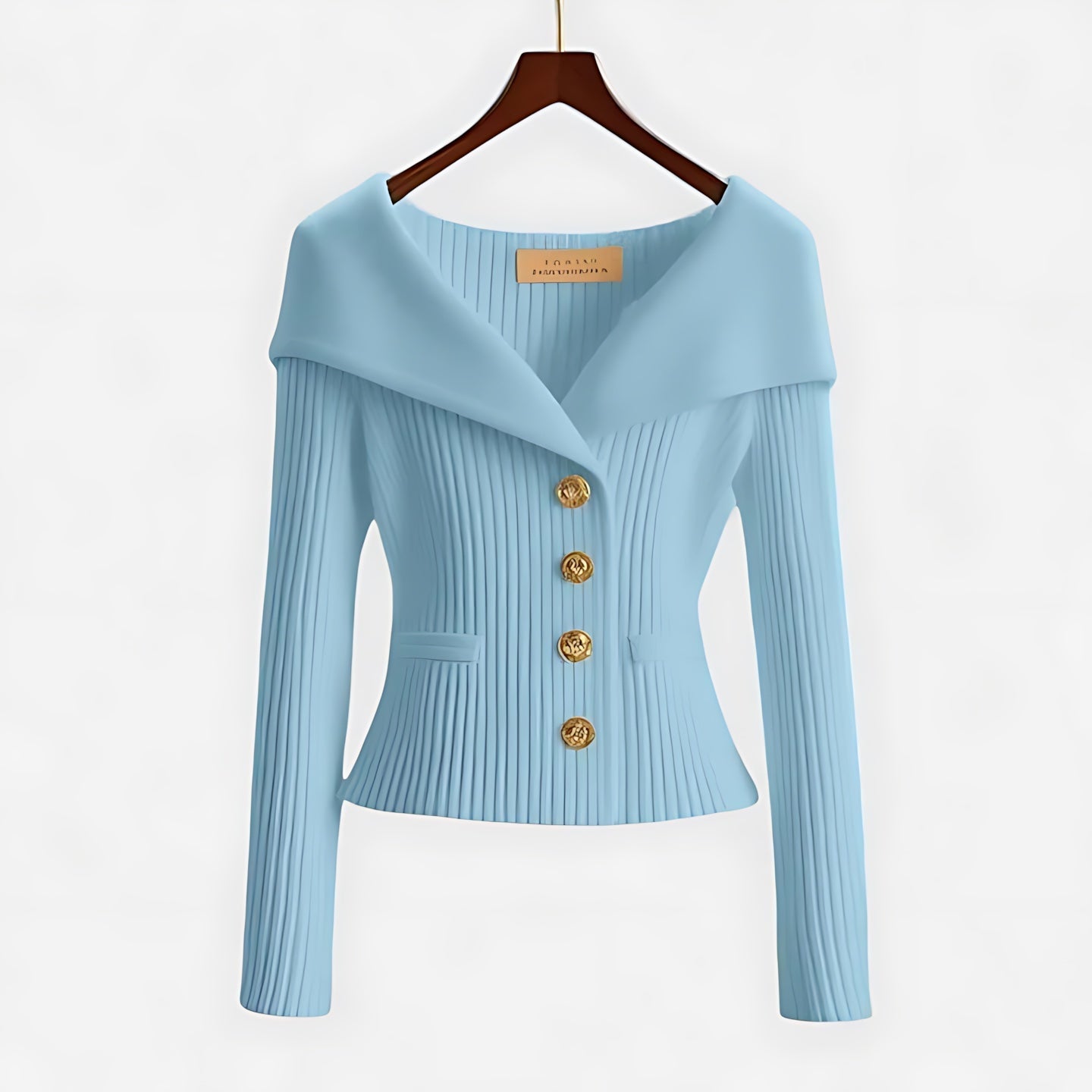 Freya – Lapel Collar Button Up Knit Cardigan