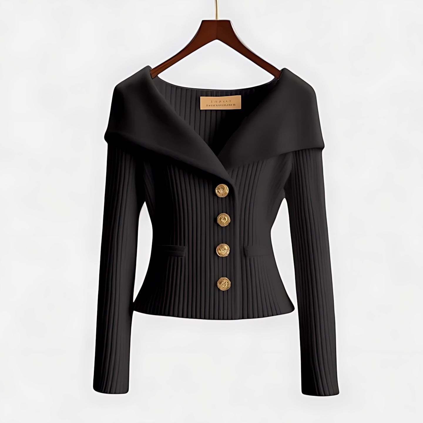 Freya – Lapel Collar Button Up Knit Cardigan