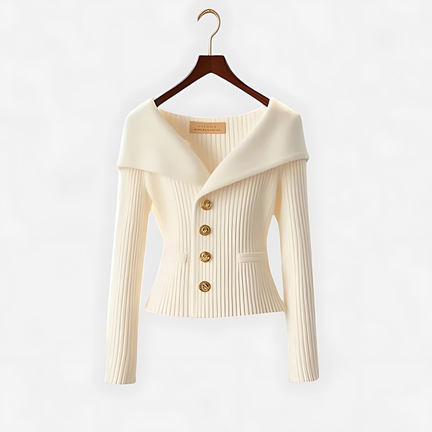 Freya – Lapel Collar Button Up Knit Cardigan