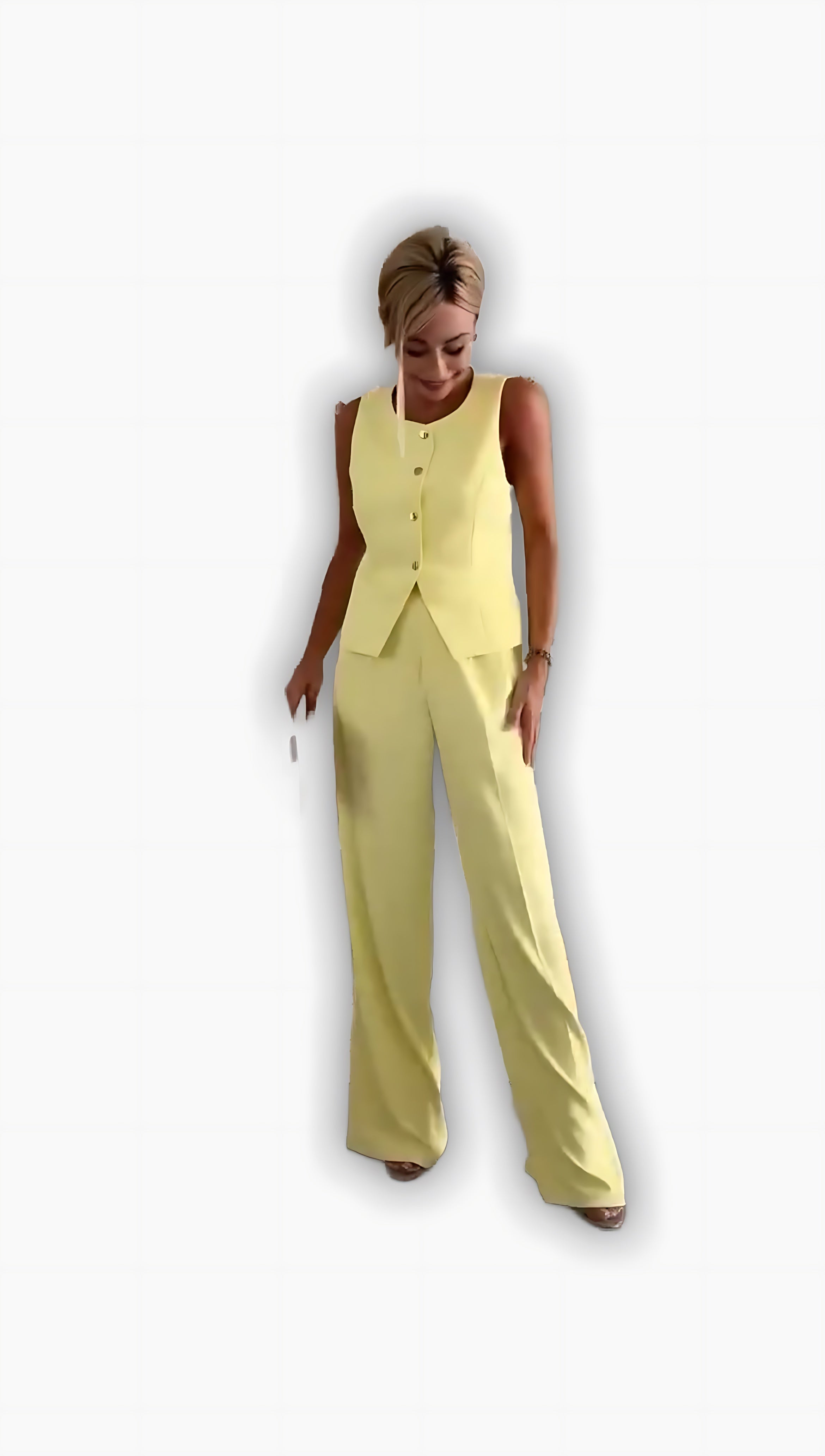Freya – Satin Tank Top and Straight Leg Pants Set