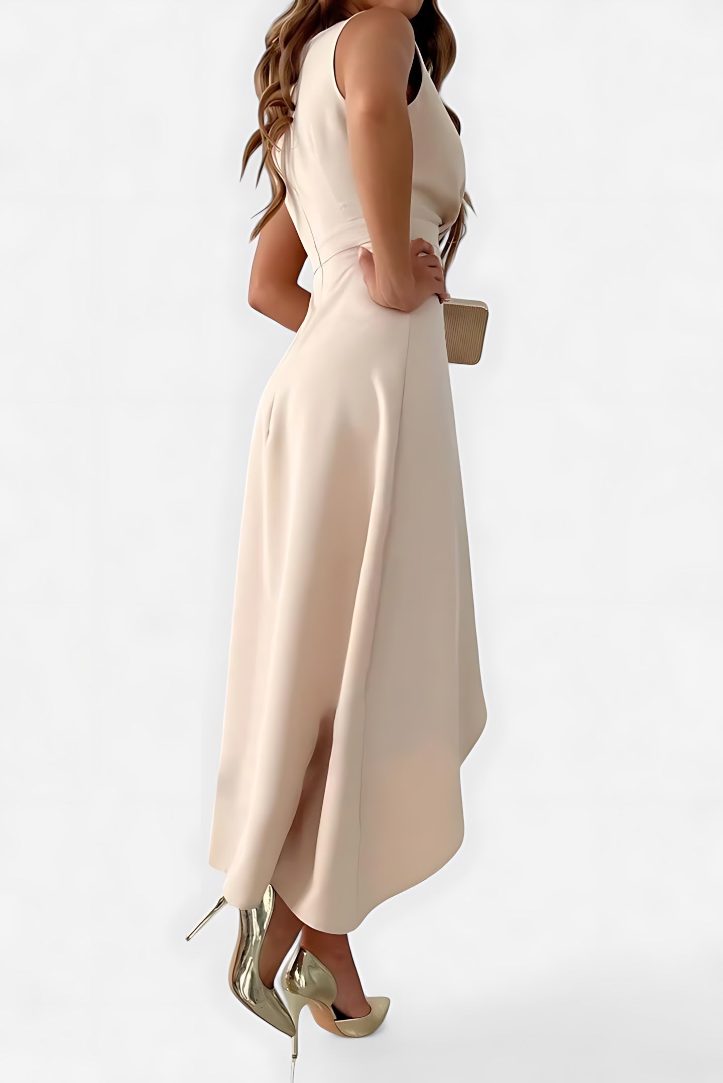 Freya – Satin Wrap Cocktail Maxi Dress
