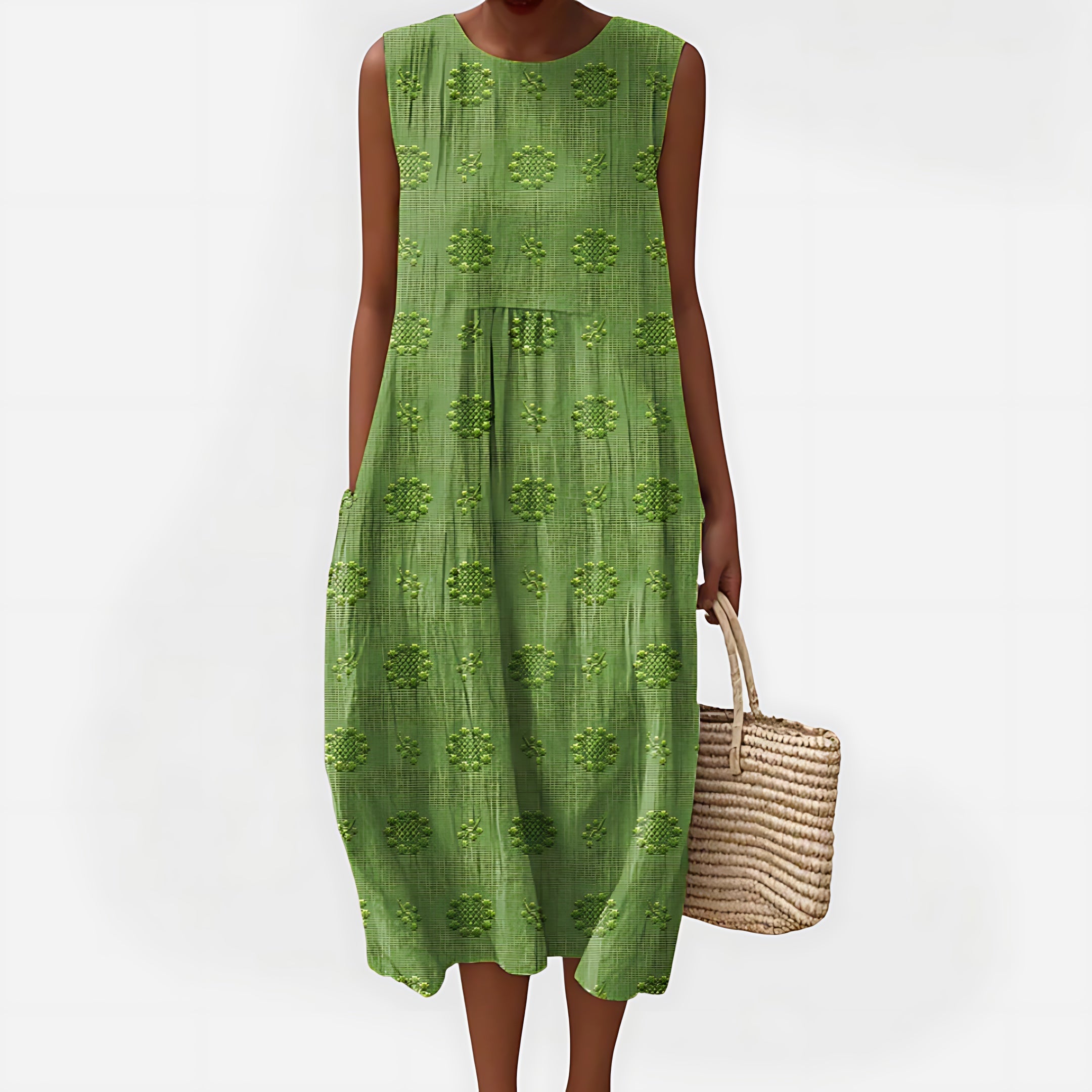 Gabriella – Crew Neck Cocoon Summer Midi Dress