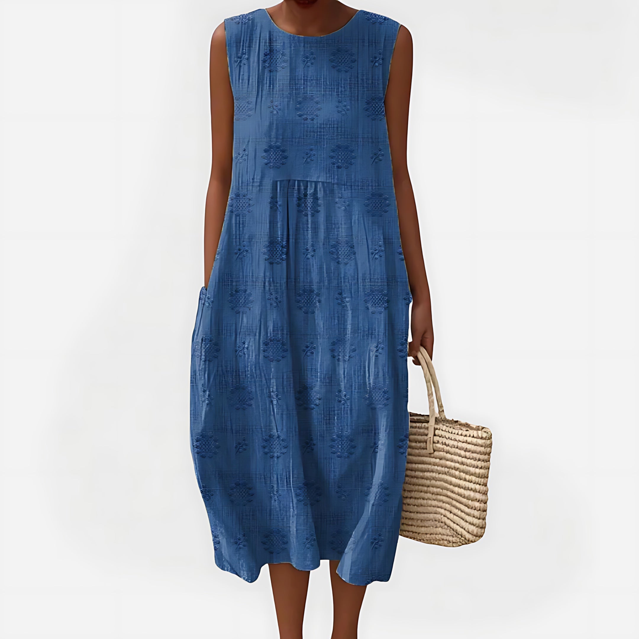 Gabriella – Crew Neck Cocoon Summer Midi Dress