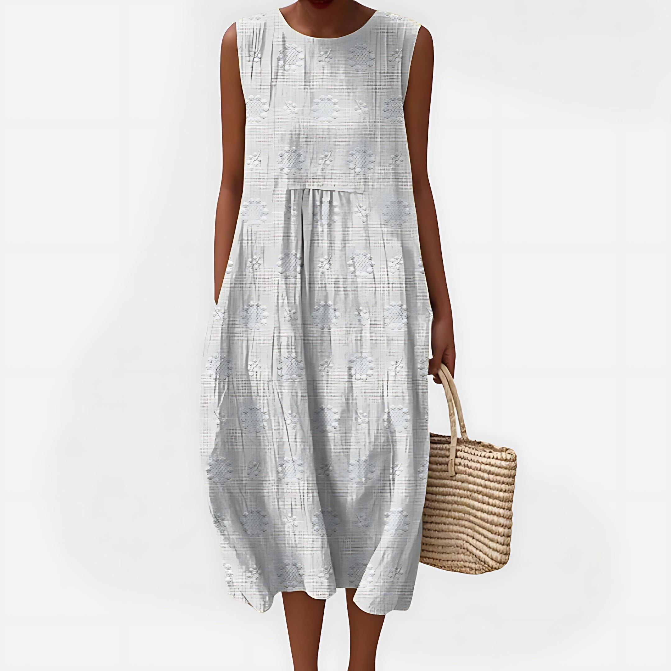 Gabriella – Crew Neck Cocoon Summer Midi Dress