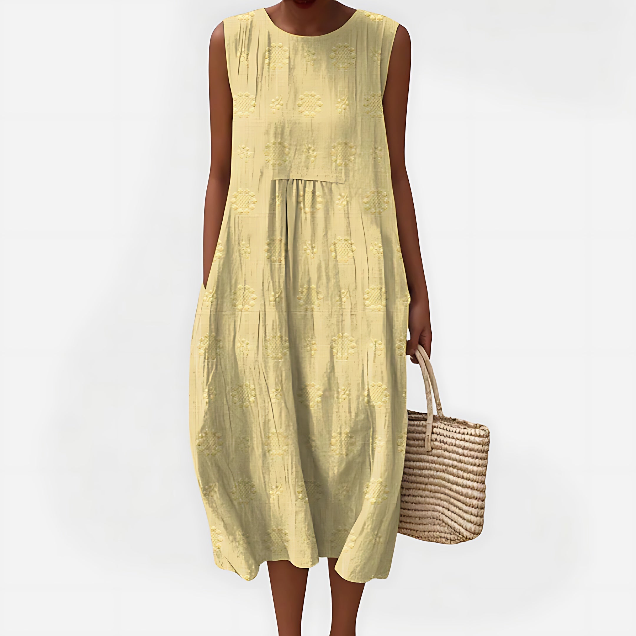 Gabriella – Crew Neck Cocoon Summer Midi Dress