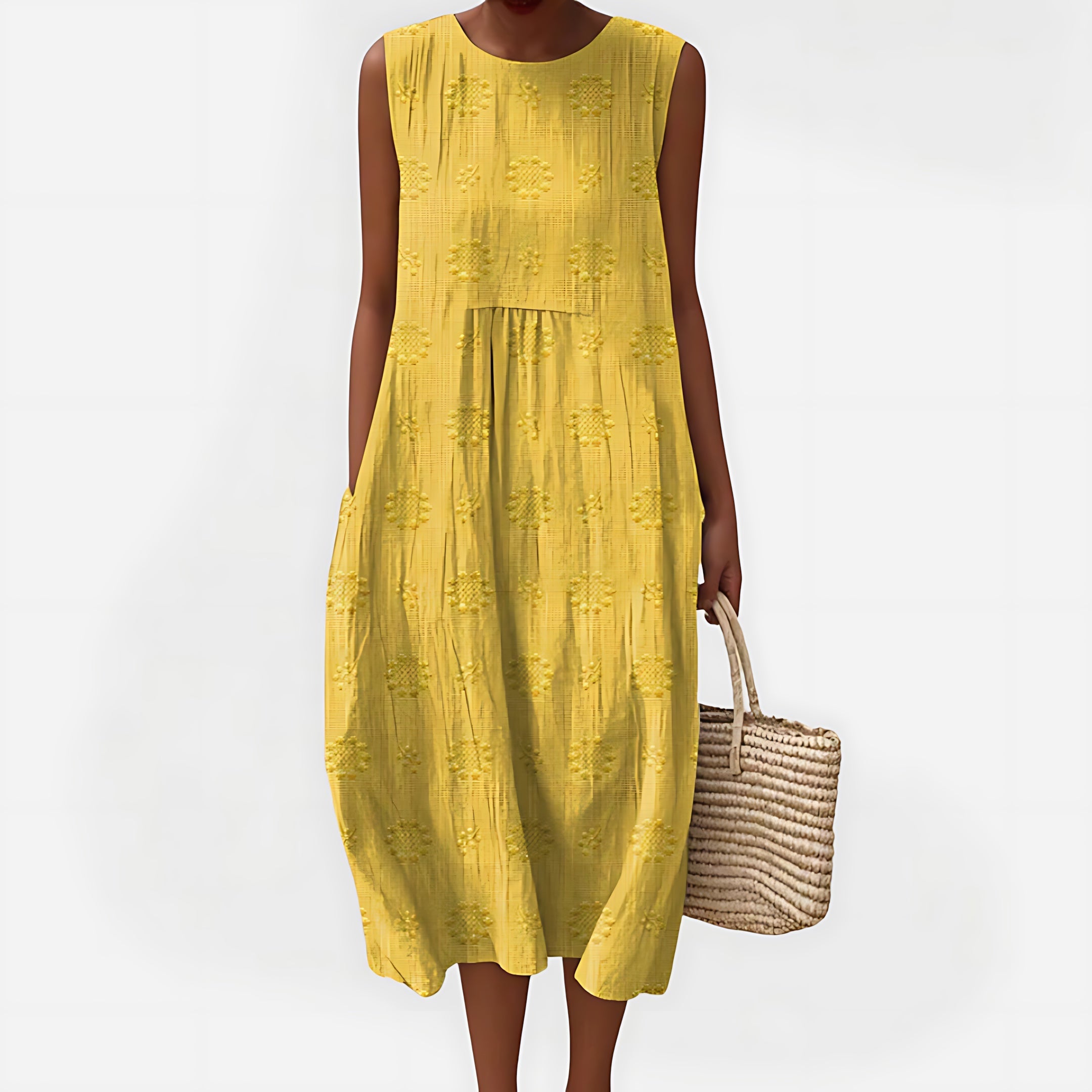 Gabriella – Crew Neck Cocoon Summer Midi Dress