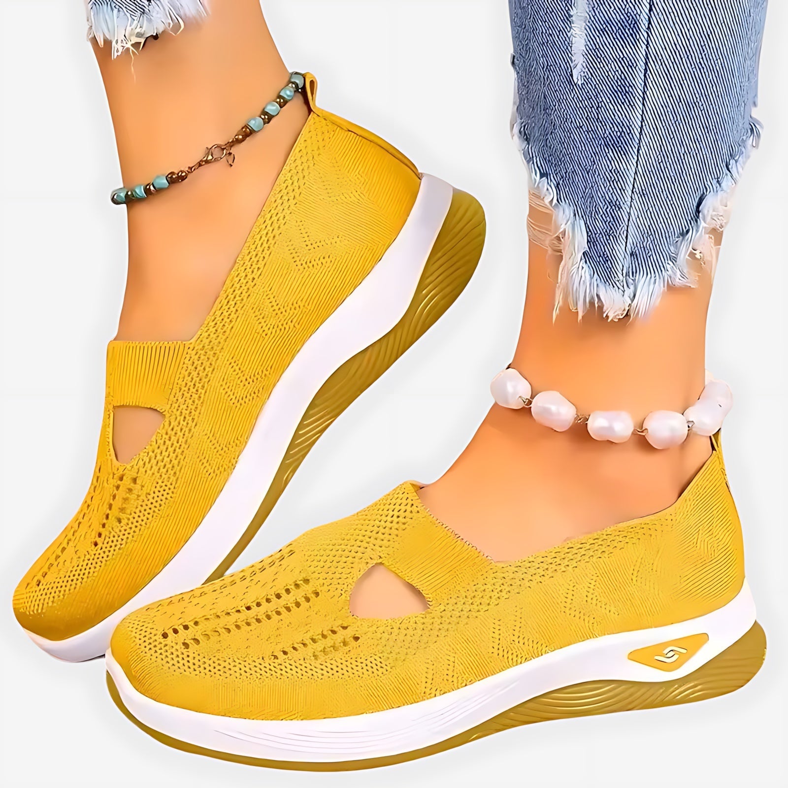 Gabriella – Knit Slip On Low Top Walking Sneakers