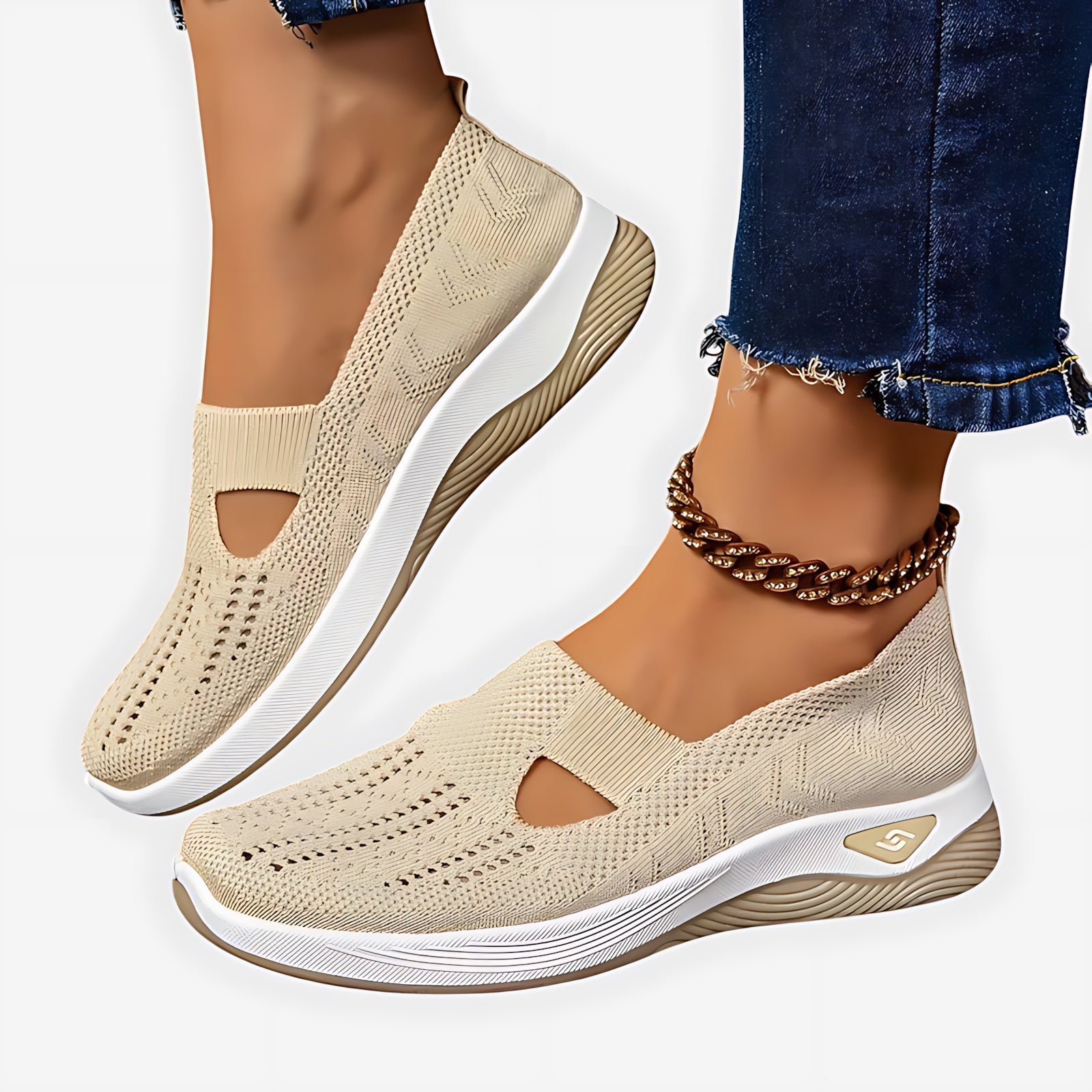 Gabriella – Knit Slip On Low Top Walking Sneakers