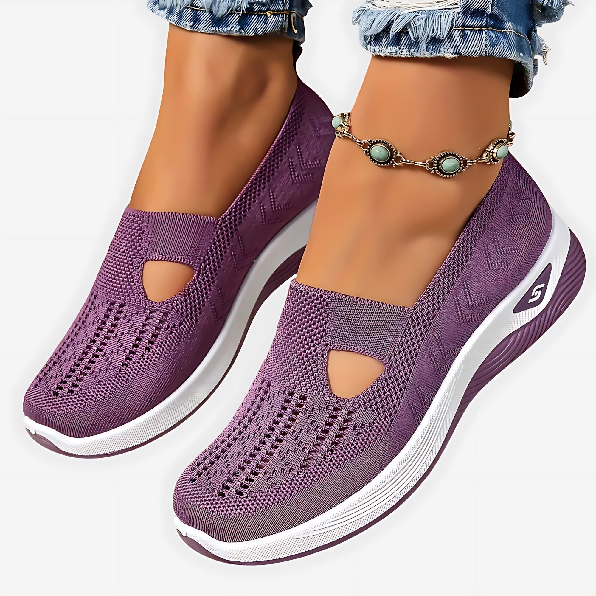 Gabriella – Knit Slip On Low Top Walking Sneakers