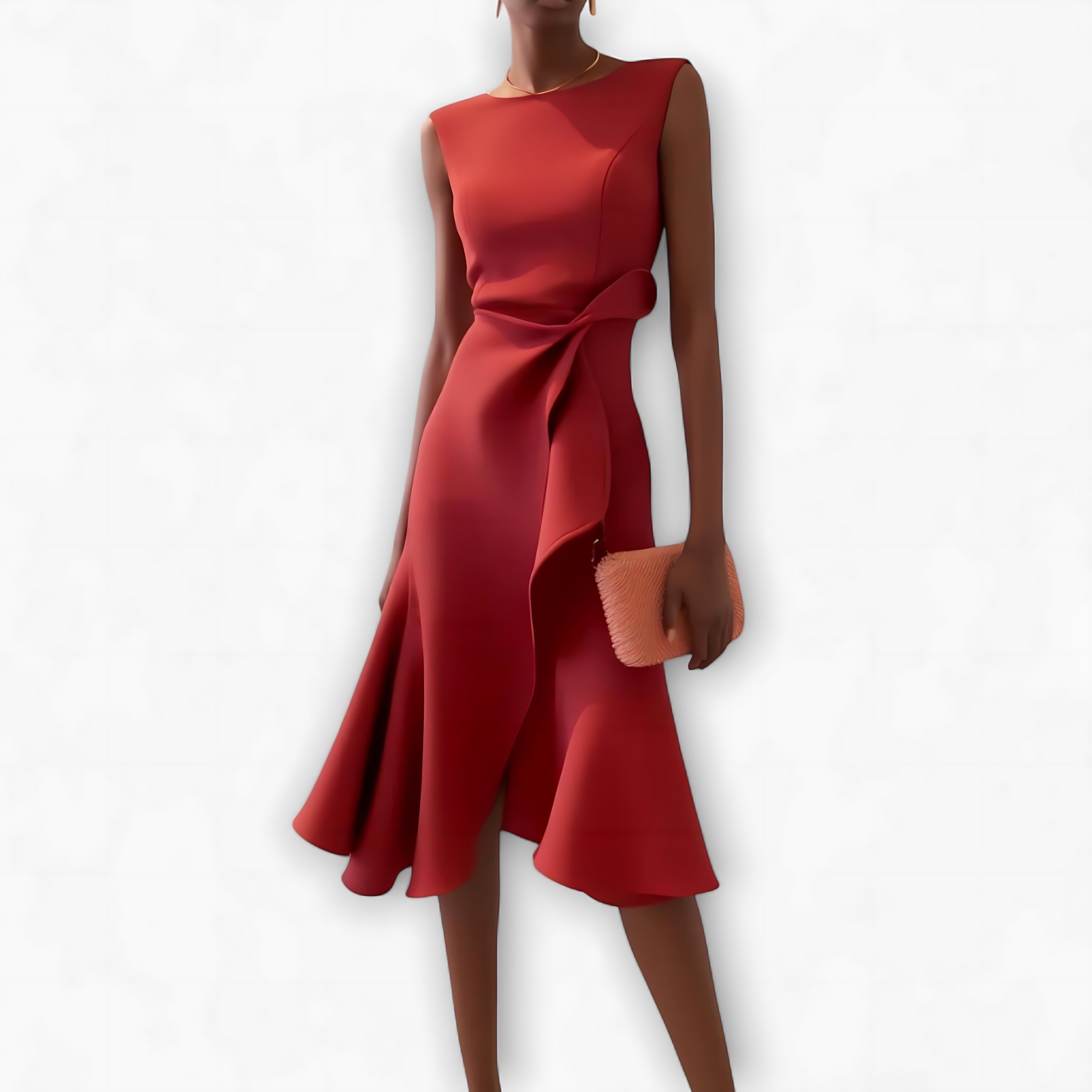 Genesis – Satin Draped Asymmetric Hem Cocktail Dress