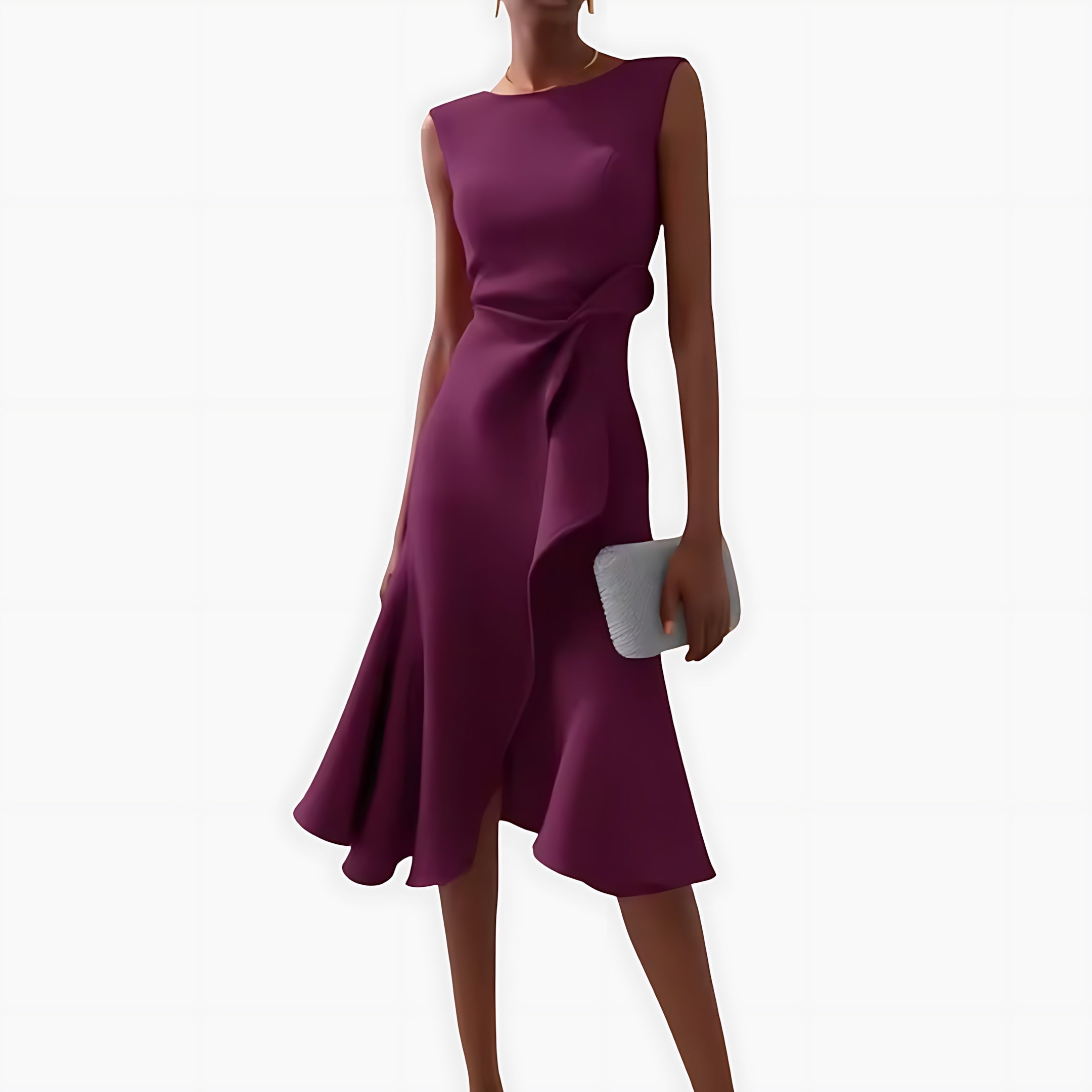 Genesis – Satin Draped Asymmetric Hem Cocktail Dress