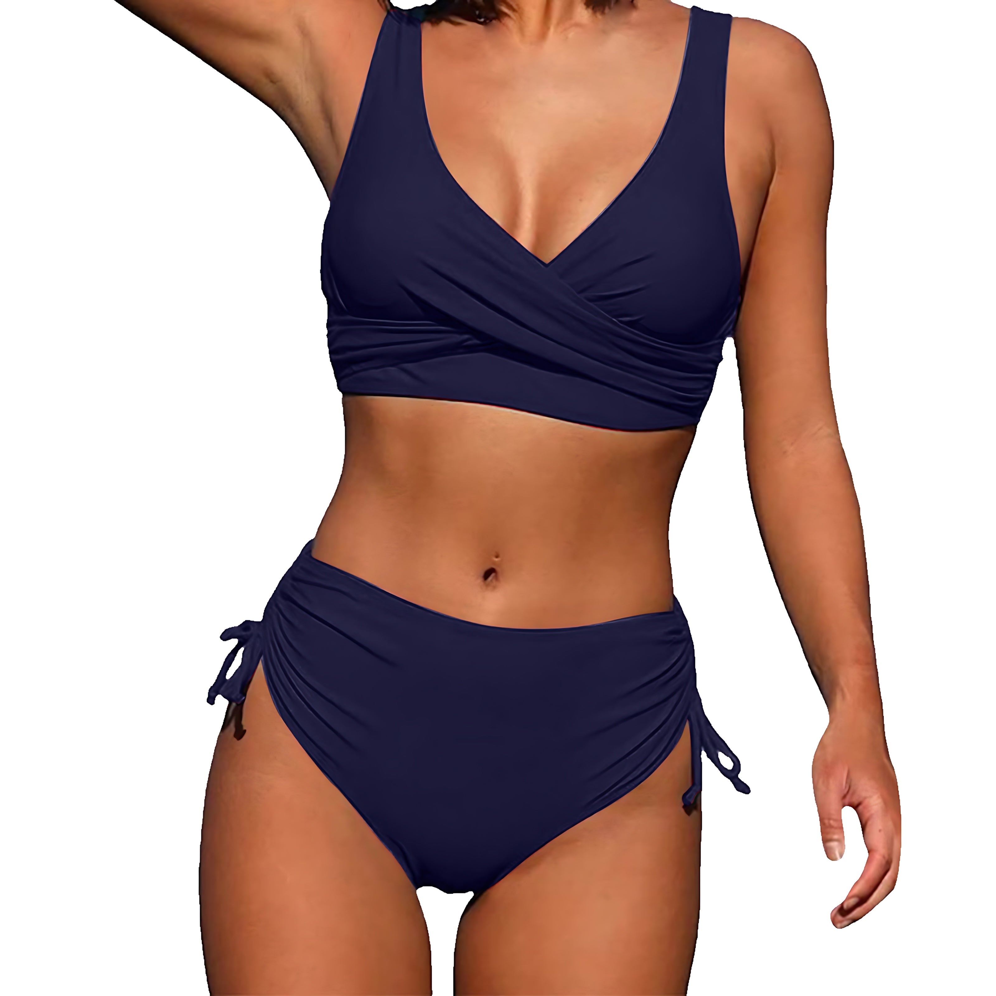 Genesis – Twist Front Ruched High Waist Bikini Set