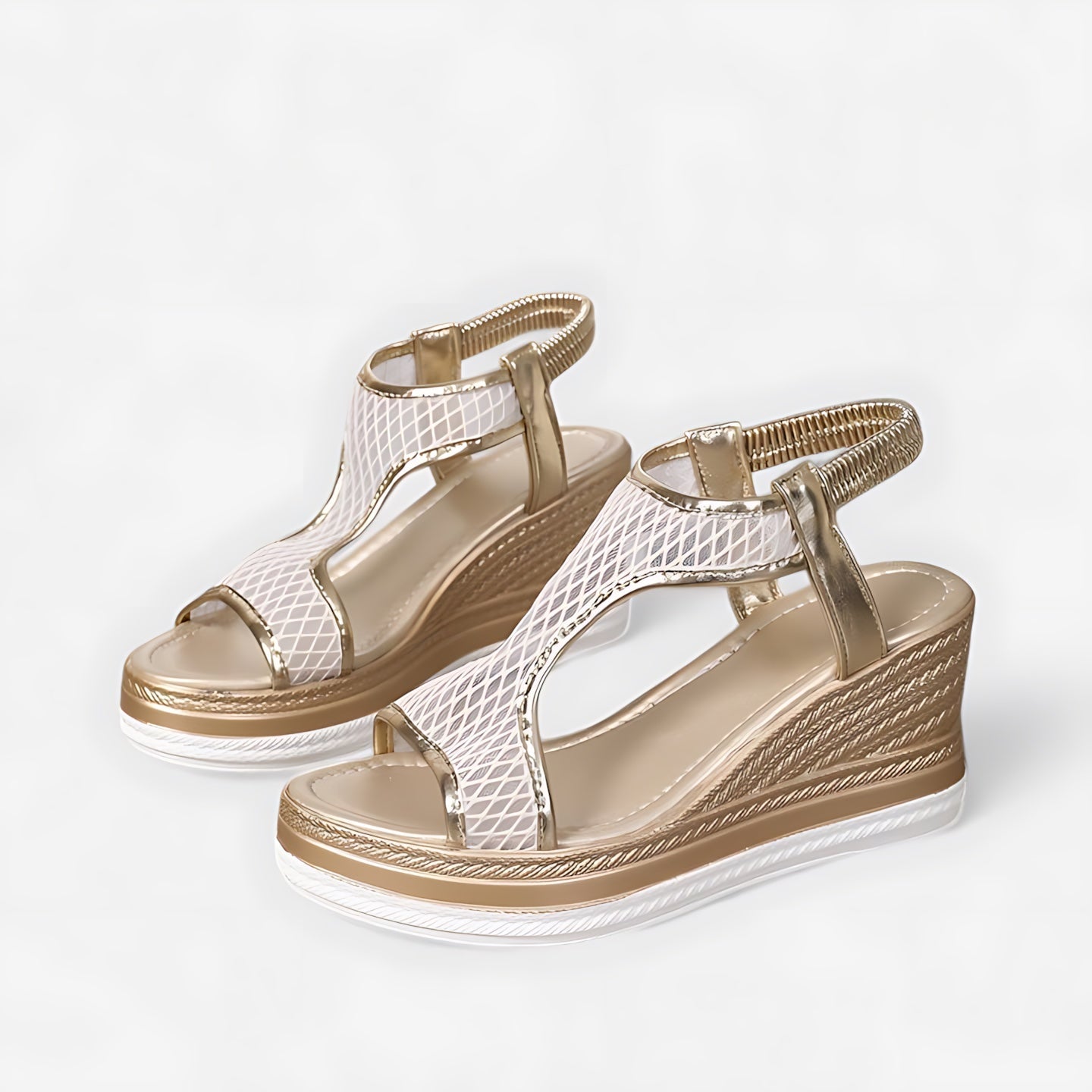 Genesis – Woven Ankle Strap Platform Wedge Sandals