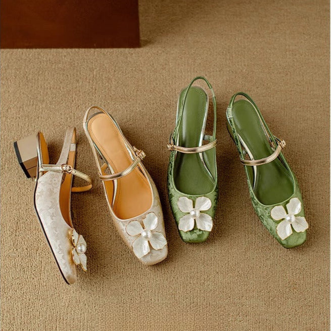 Wren – Floral Mary Jane Block Heel Pumps
