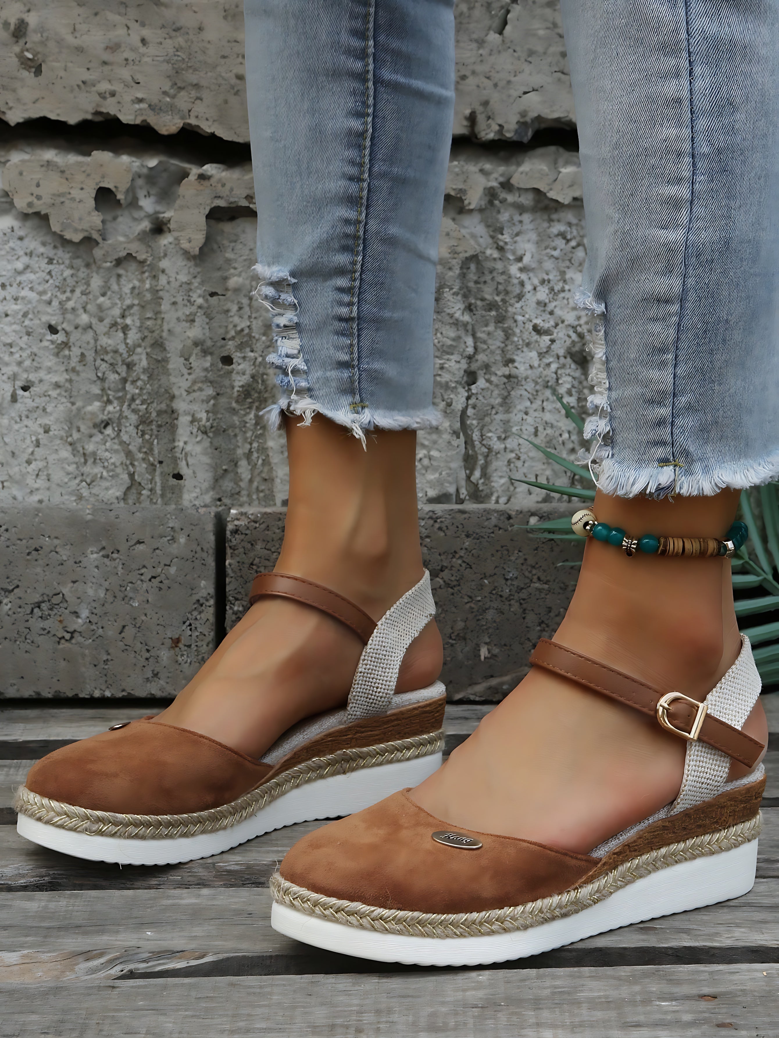 Gianna – Closed Toe Ankle Strap Espadrille Platform Sandals