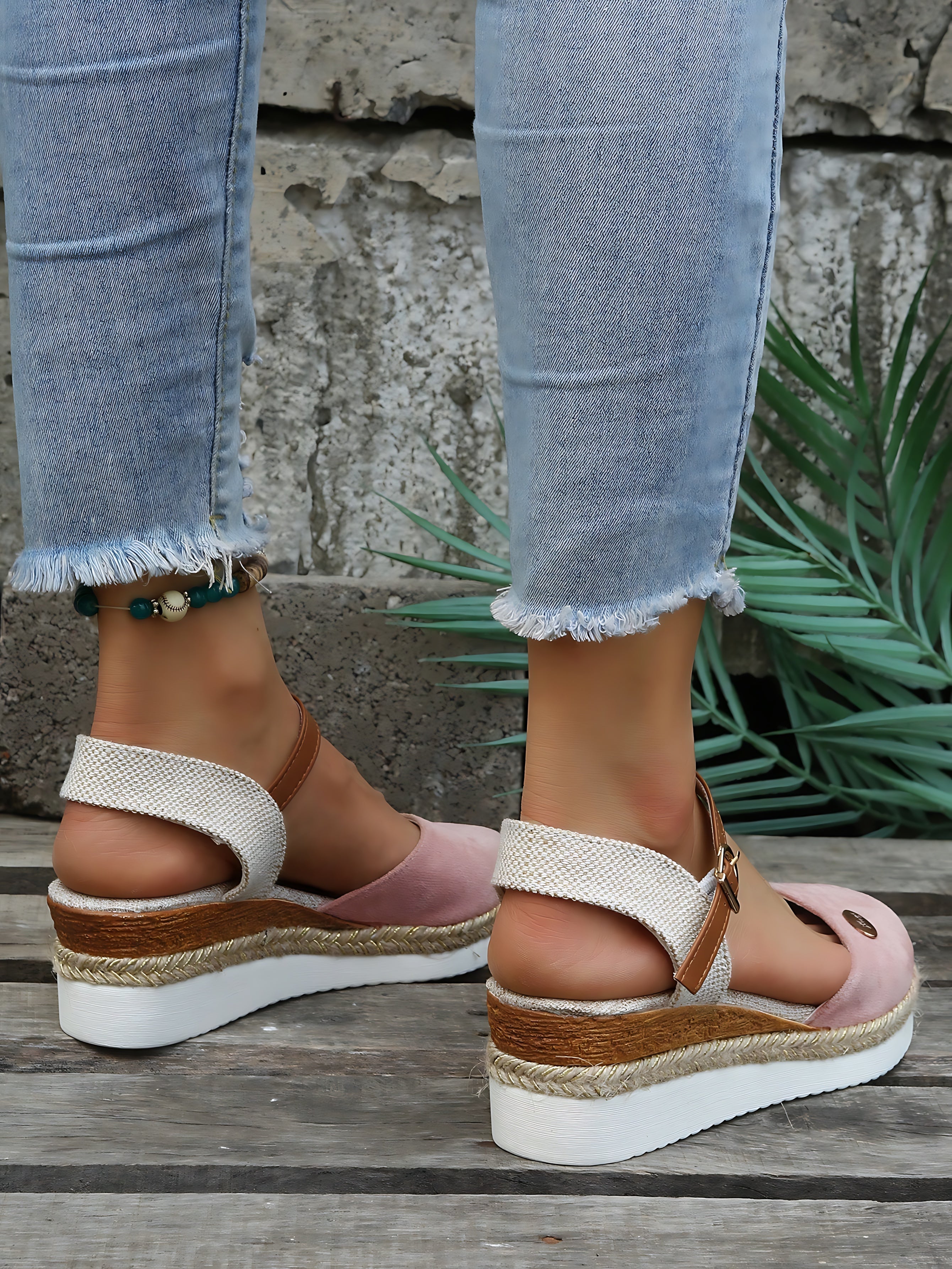 Gianna – Closed Toe Ankle Strap Espadrille Platform Sandals