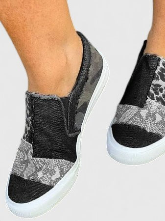Thea – Leopard Print Canvas Slip On Sneakers