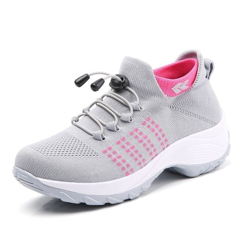 Lilah – Knit Zip Front Chunky Sole Sneakers