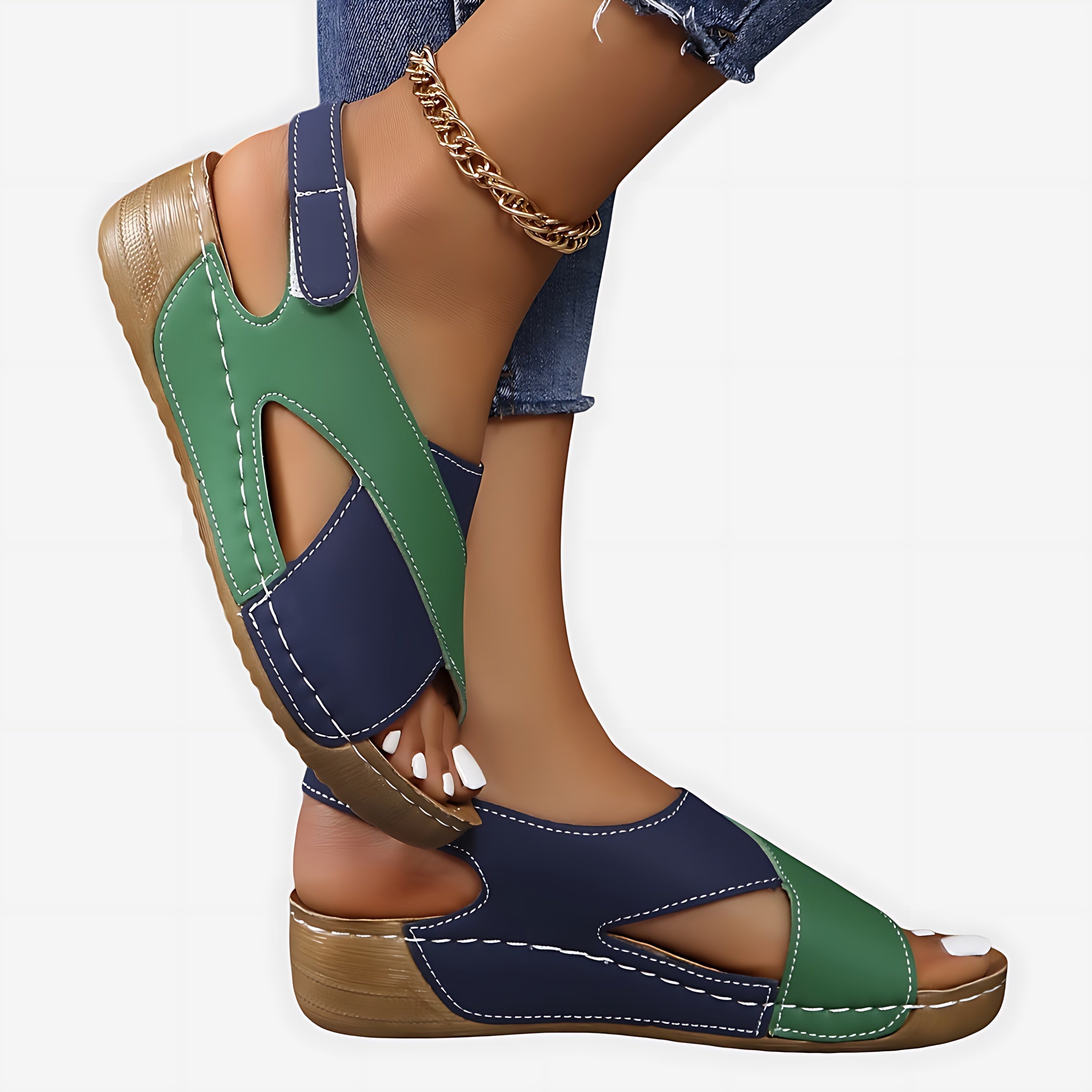 Hadley – Crossover Slingback Low Wedge Sandals
