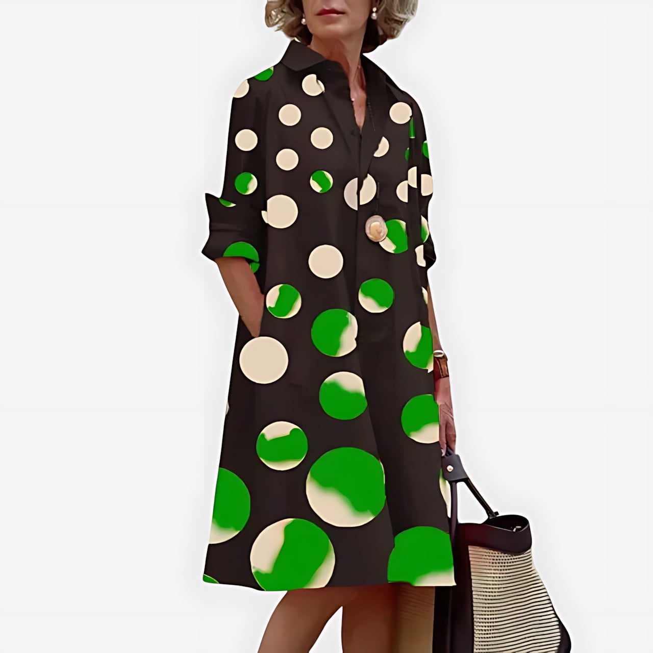 Hannah – Collared A Line Shirt Dress