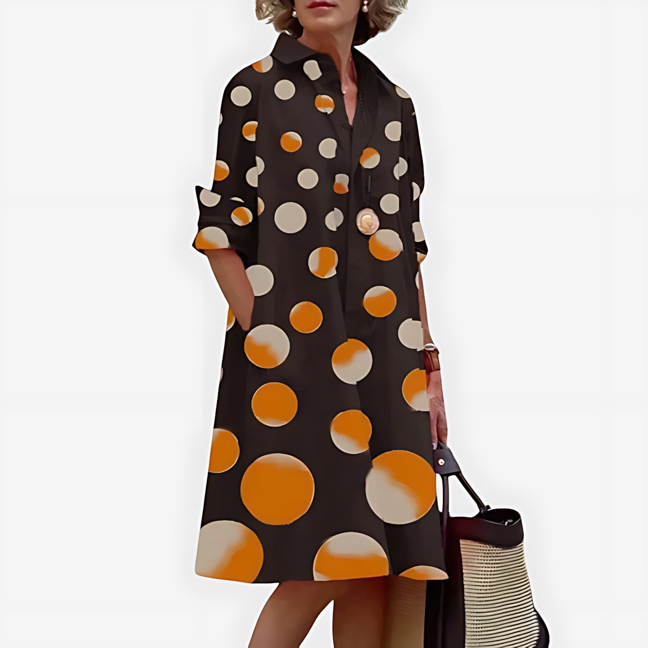 Hannah – Collared A Line Shirt Dress