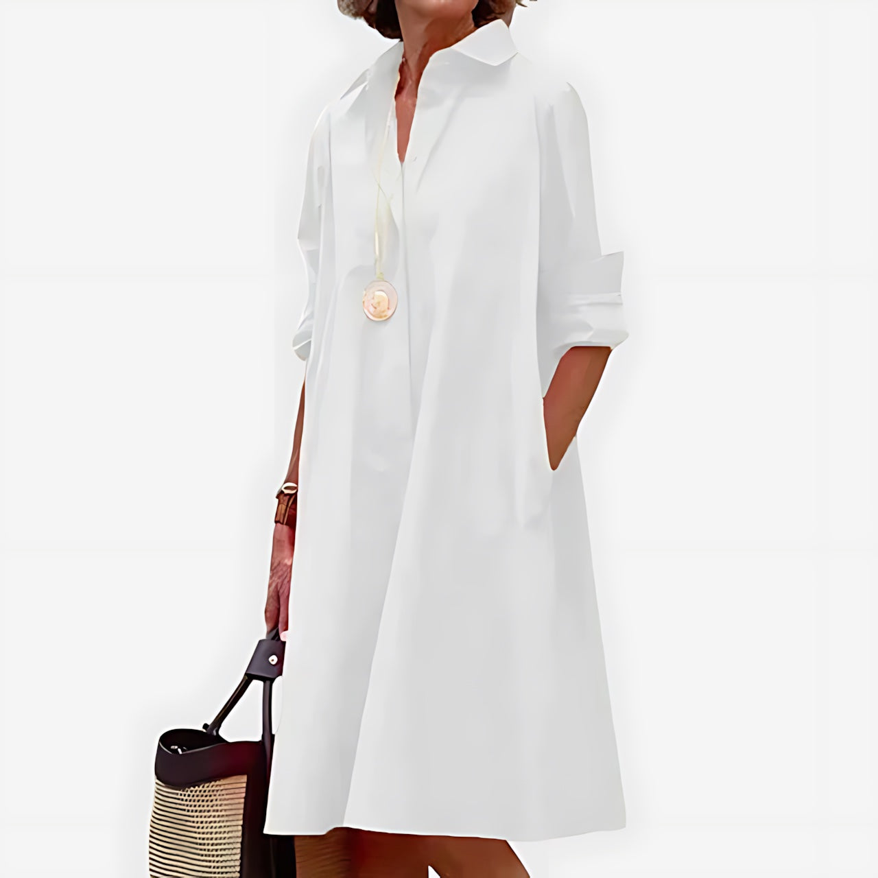 Hannah – Collared A Line Shirt Dress