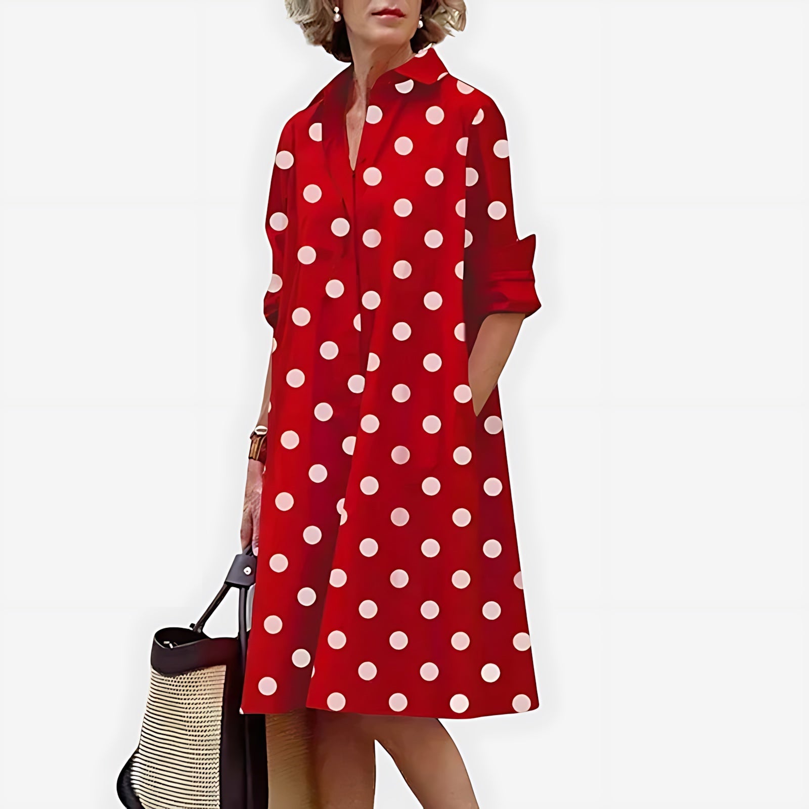 Hannah – Collared A Line Shirt Dress