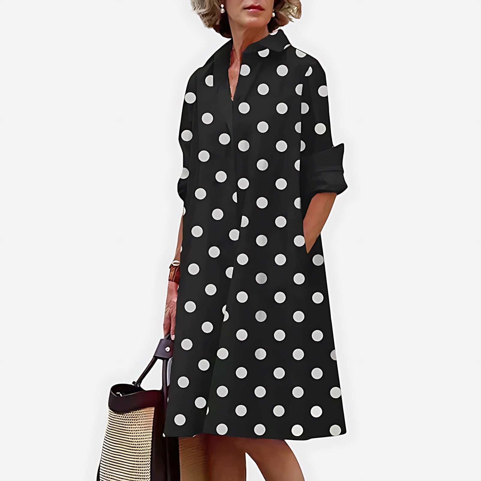 Hannah – Collared A Line Shirt Dress